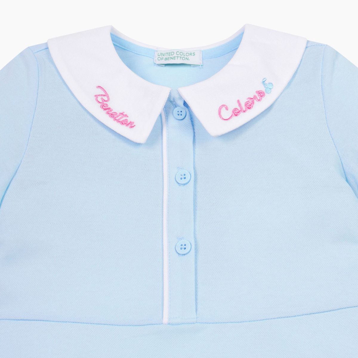 베네통키즈(BENETTONKIDS) 피케 플레어 카라 원피스_QAOP12631LB