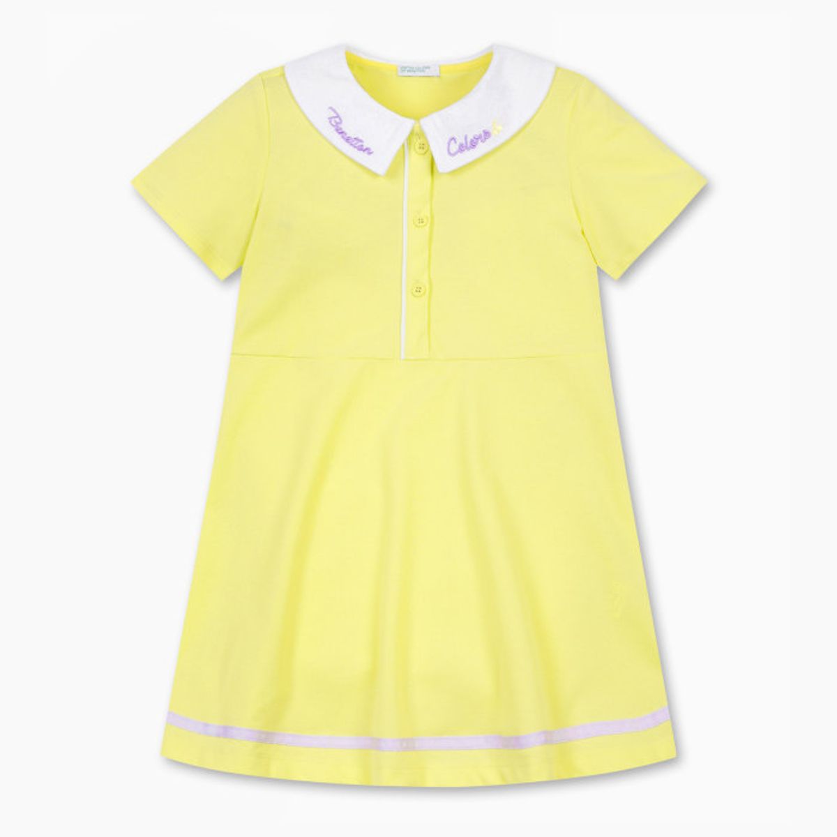 베네통키즈(BENETTONKIDS) 피케 플레어 카라 원피스_QAOP12631LA