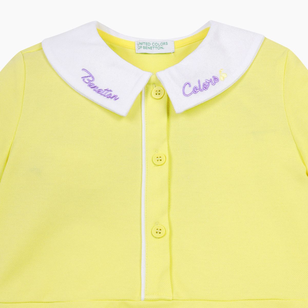 베네통키즈(BENETTONKIDS) 피케 플레어 카라 원피스_QAOP12631LA