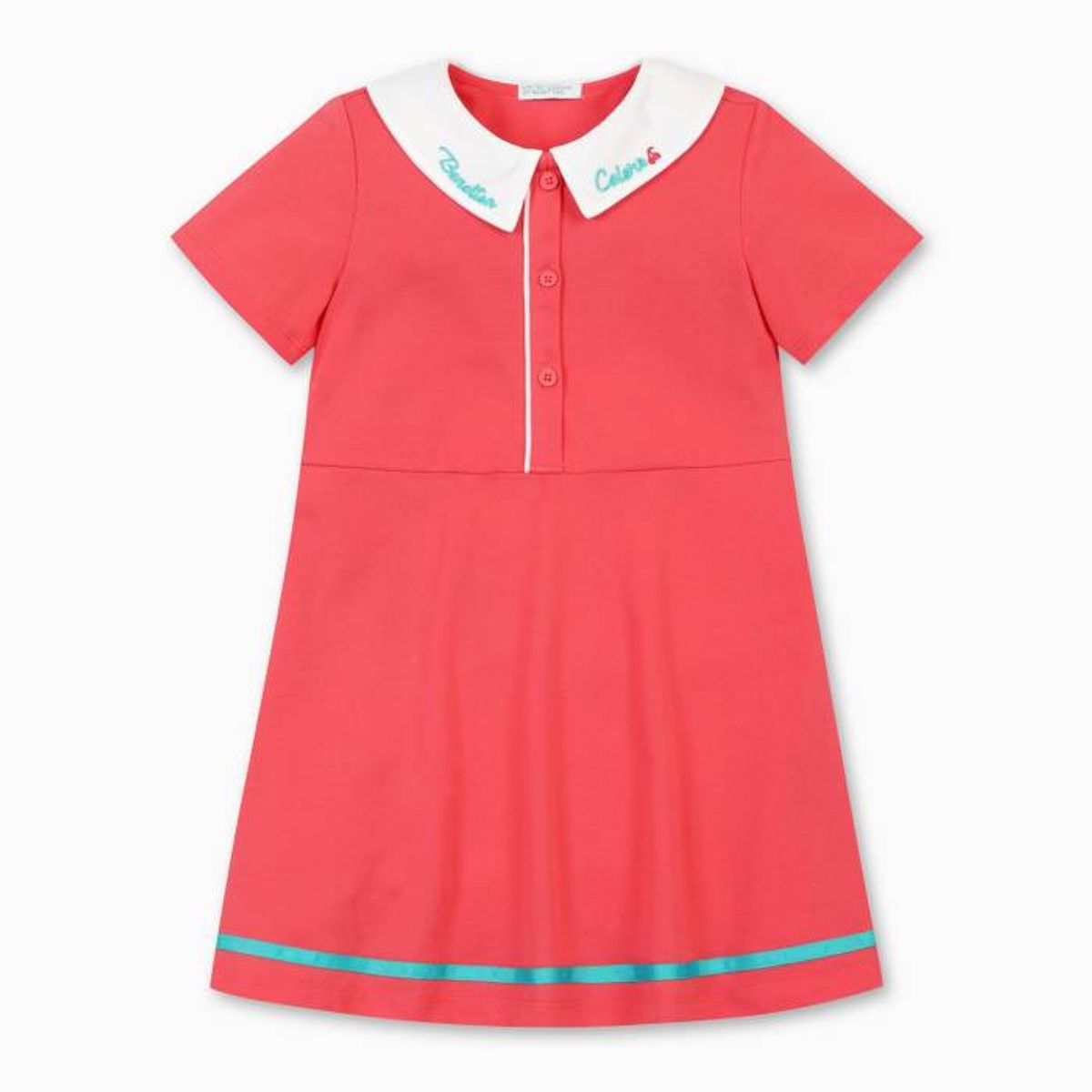 베네통키즈(BENETTONKIDS) 피케 플레어 카라 원피스_QAOP12631HP