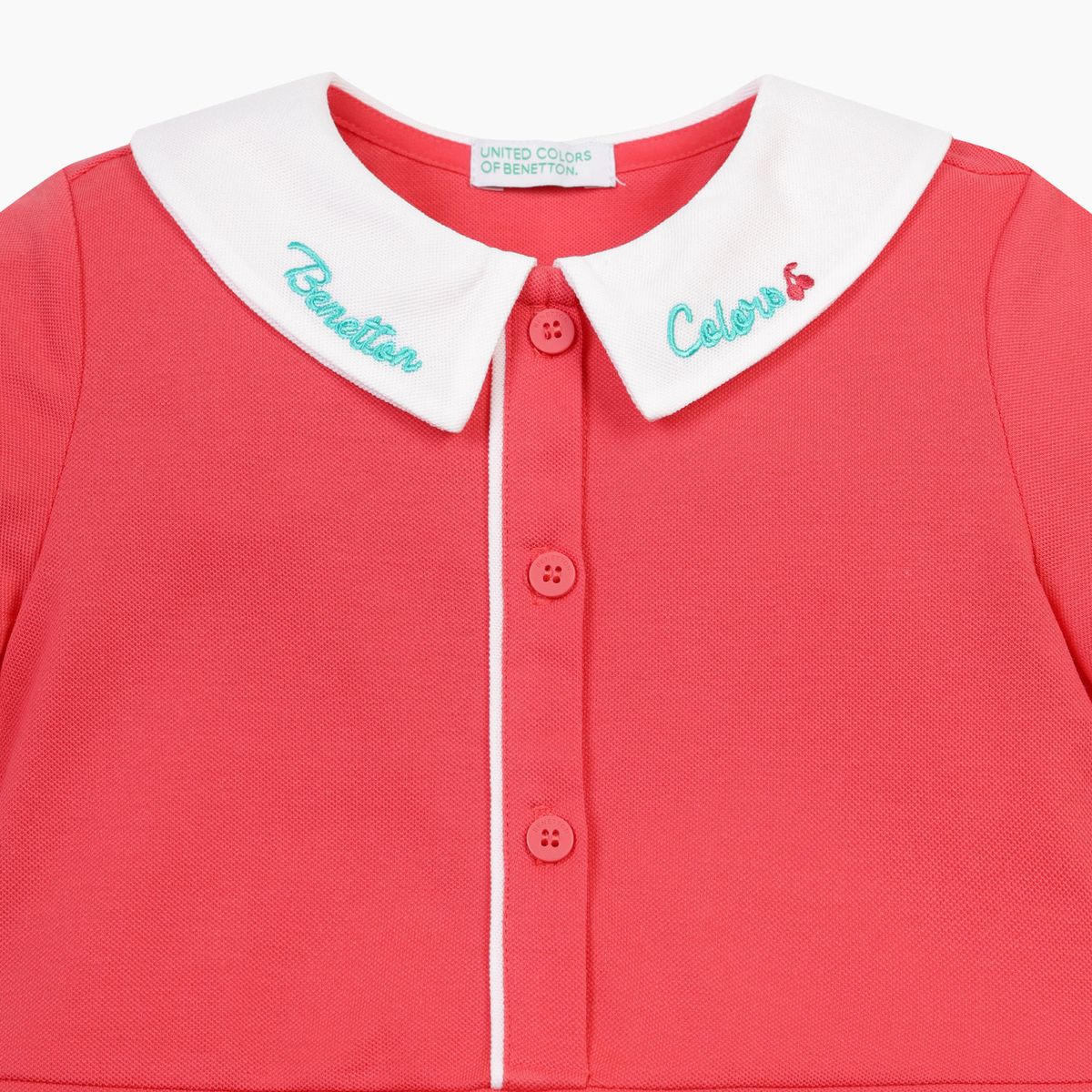 베네통키즈(BENETTONKIDS) 피케 플레어 카라 원피스_QAOP12631HP