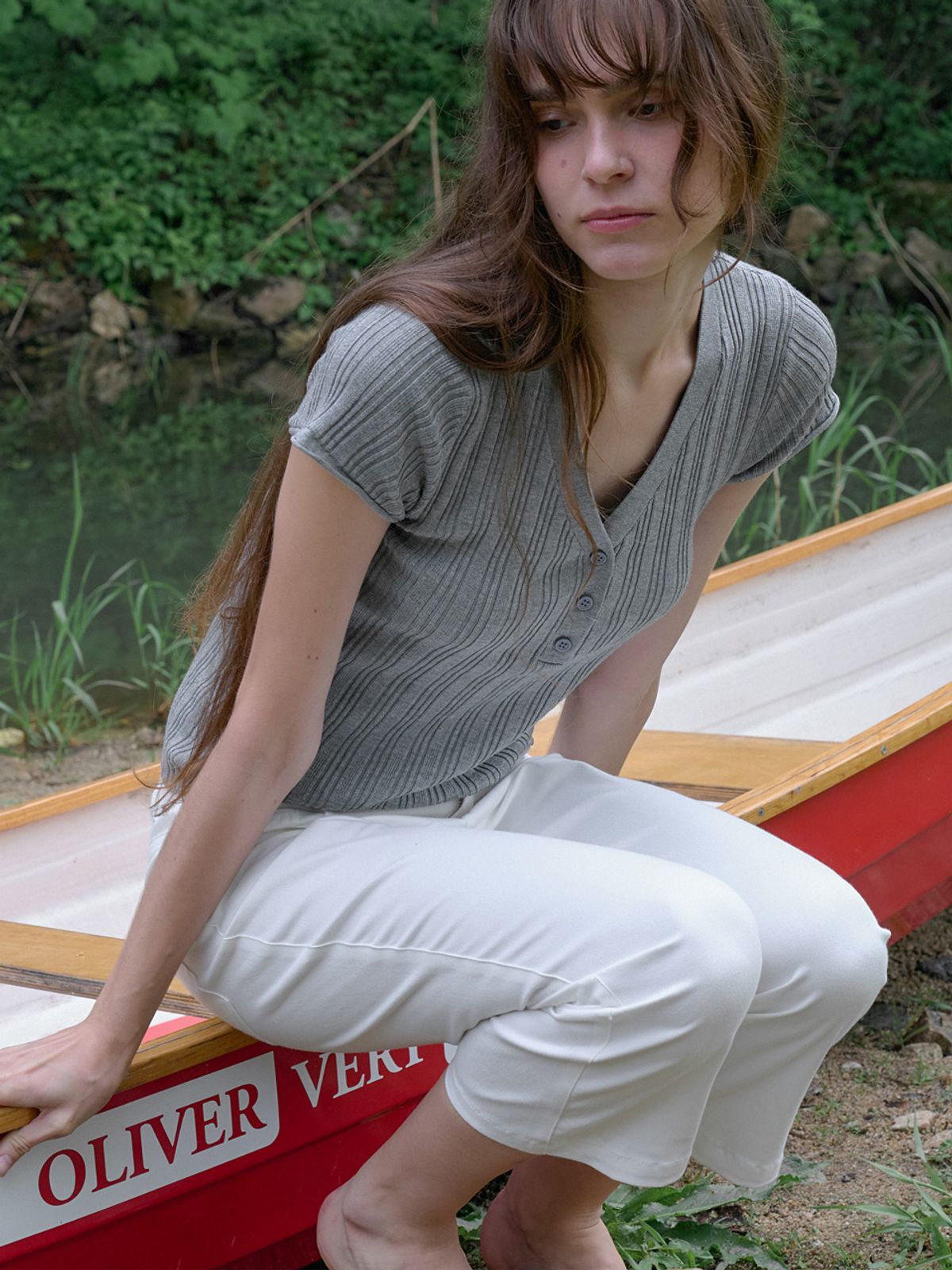 엘씨브이(LCVE) COMFORT CAPRI PANTS_WHITE