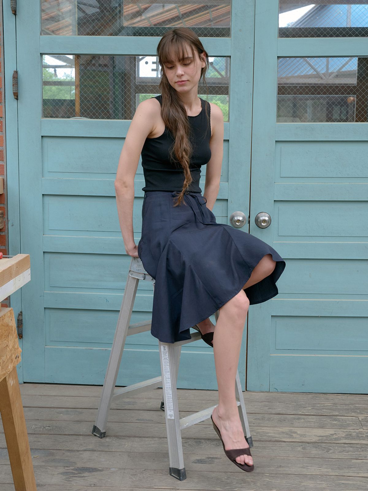 엘씨브이(LCVE) SCALLOP POINT SLEEVELESS TOP_BLACK