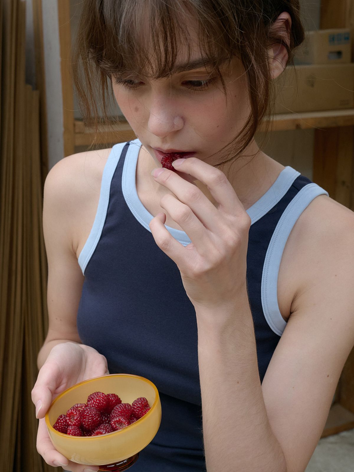 엘씨브이(LCVE) COLOR BLOCK TANK TOP_NAVY