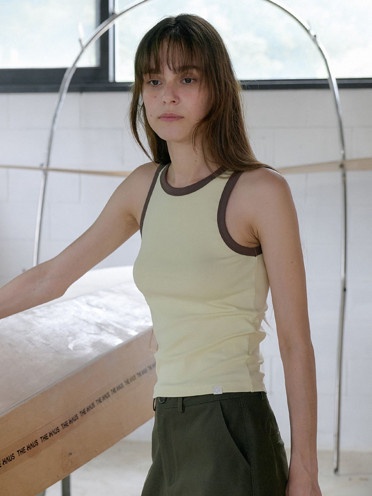 엘씨브이(LCVE) COLOR BLOCK TANK TOP_YELLOW