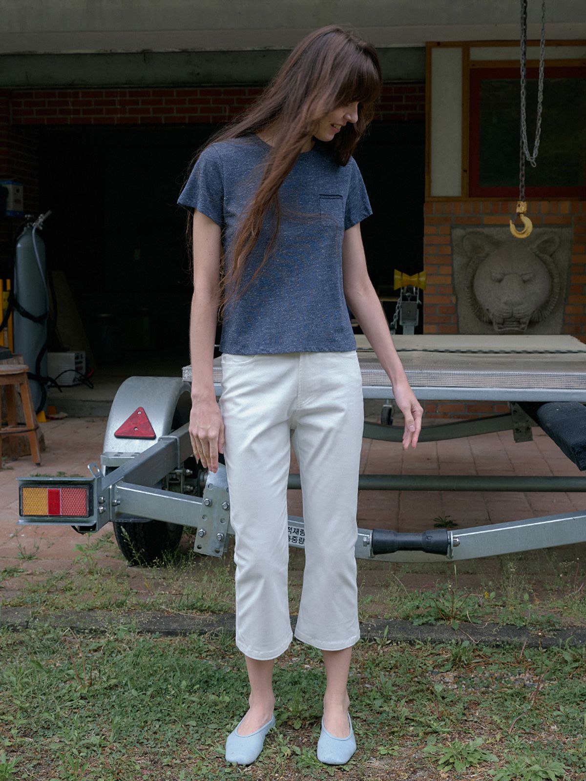 엘씨브이(LCVE) SLUB NEP POCKET T-SHIRT_NAVY