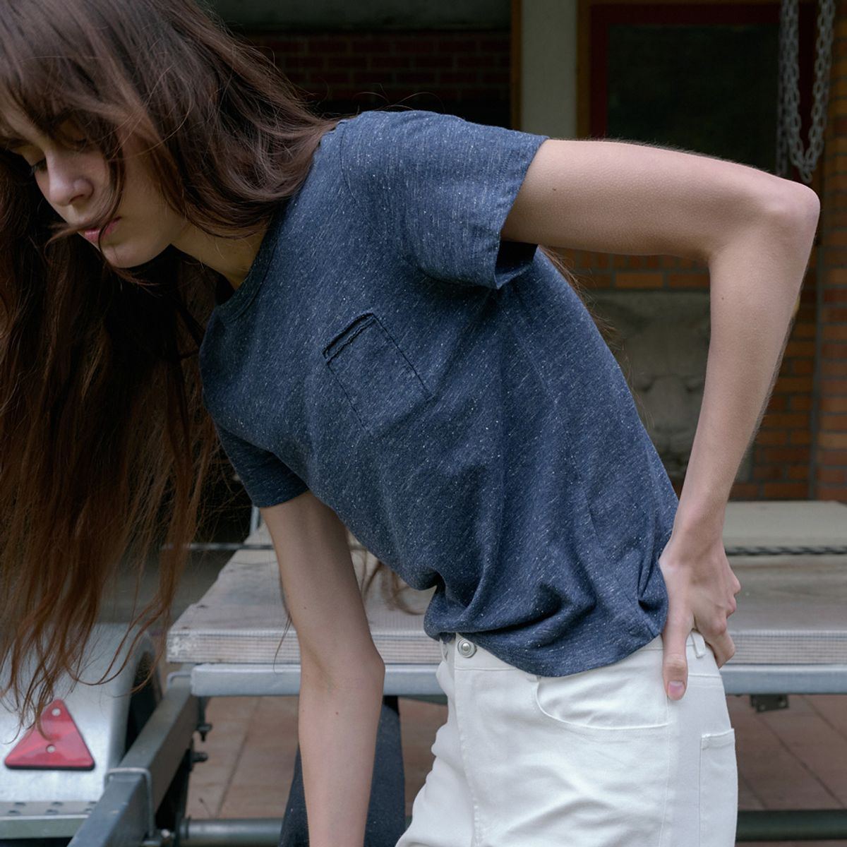 엘씨브이(LCVE) SLUB NEP POCKET T-SHIRT_NAVY