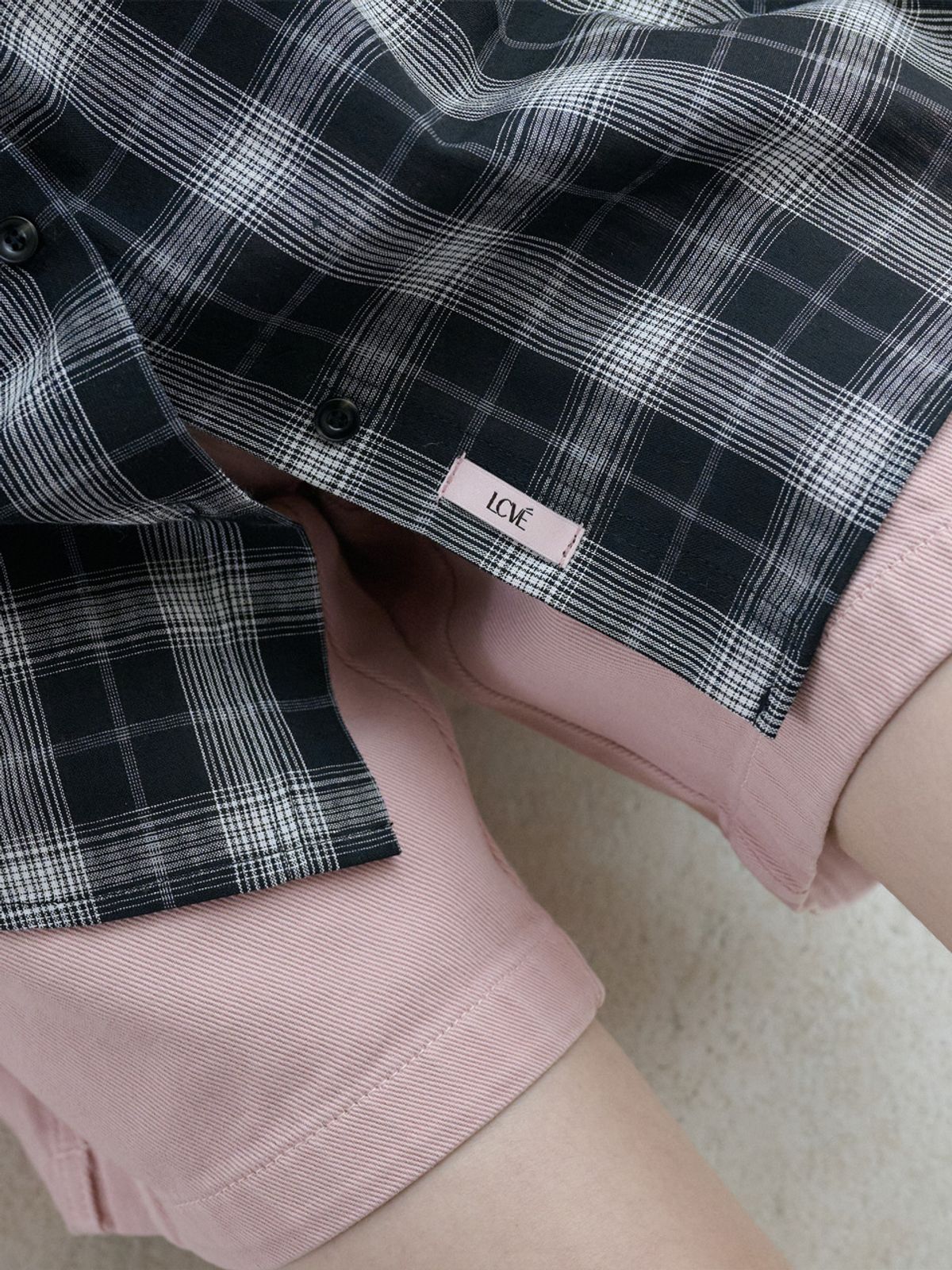 엘씨브이(LCVE) BOLD CHECK LOOSE-FIT SHIRT_BLACK