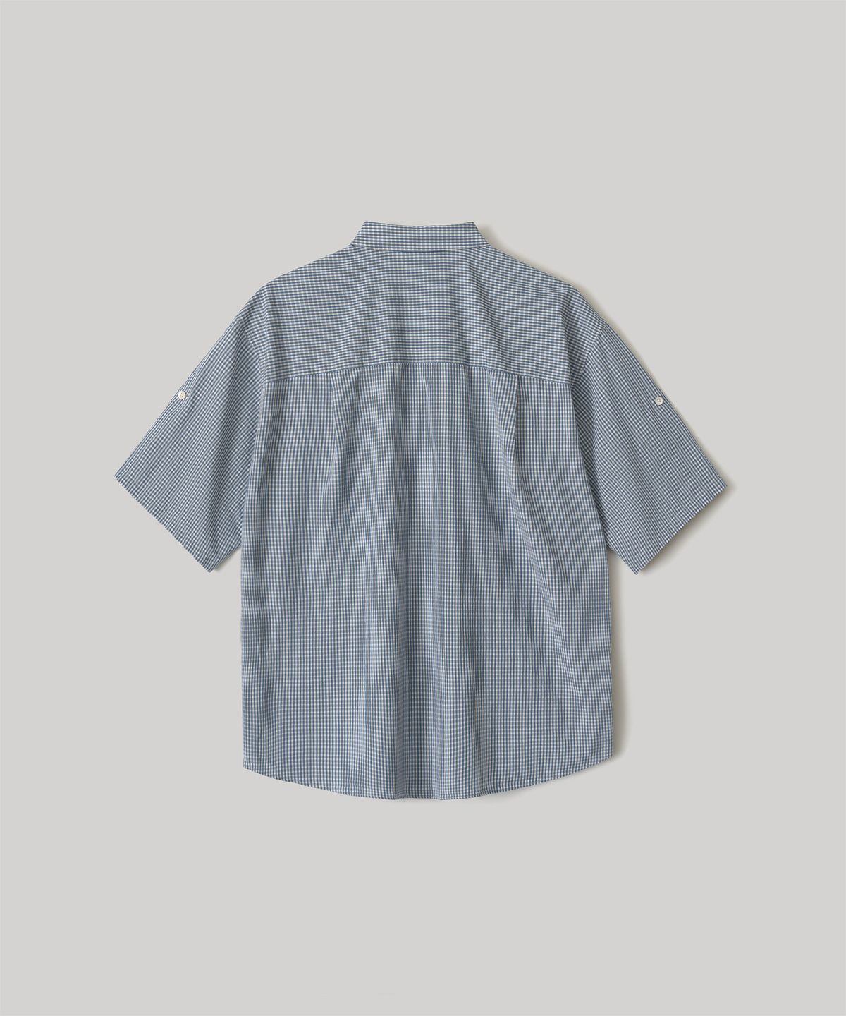 어나더 오피스(ANOTHER OFFICE) River Roll-Up Shirt (Gray-Blue Check)