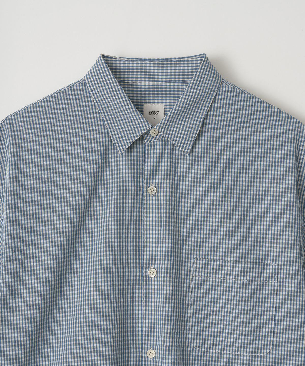 어나더 오피스(ANOTHER OFFICE) River Roll-Up Shirt (Gray-Blue Check)