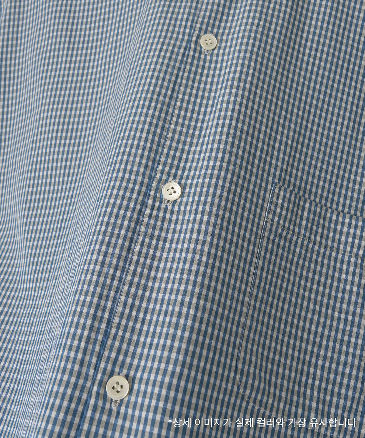 어나더 오피스(ANOTHER OFFICE) River Roll-Up Shirt (Gray-Blue Check)