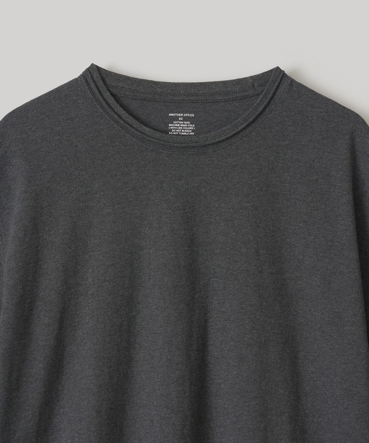 어나더 오피스(ANOTHER OFFICE) Library Raw-edge Tee (Charcoal)