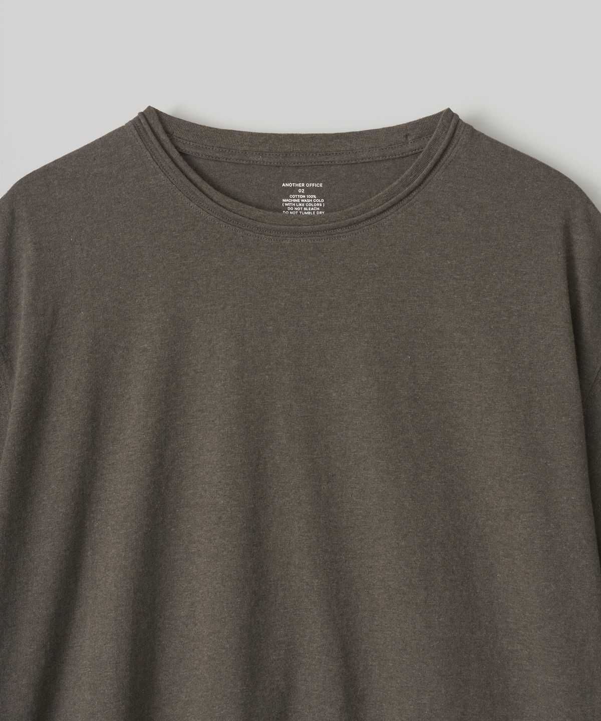 어나더 오피스(ANOTHER OFFICE) Library Raw-edge Tee (Brown)