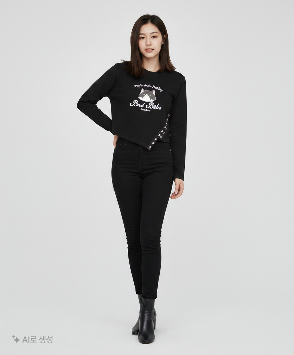 제로플래닛(ZEROPLANET) 루비 언발란스 후크 탑 [BLACK] S