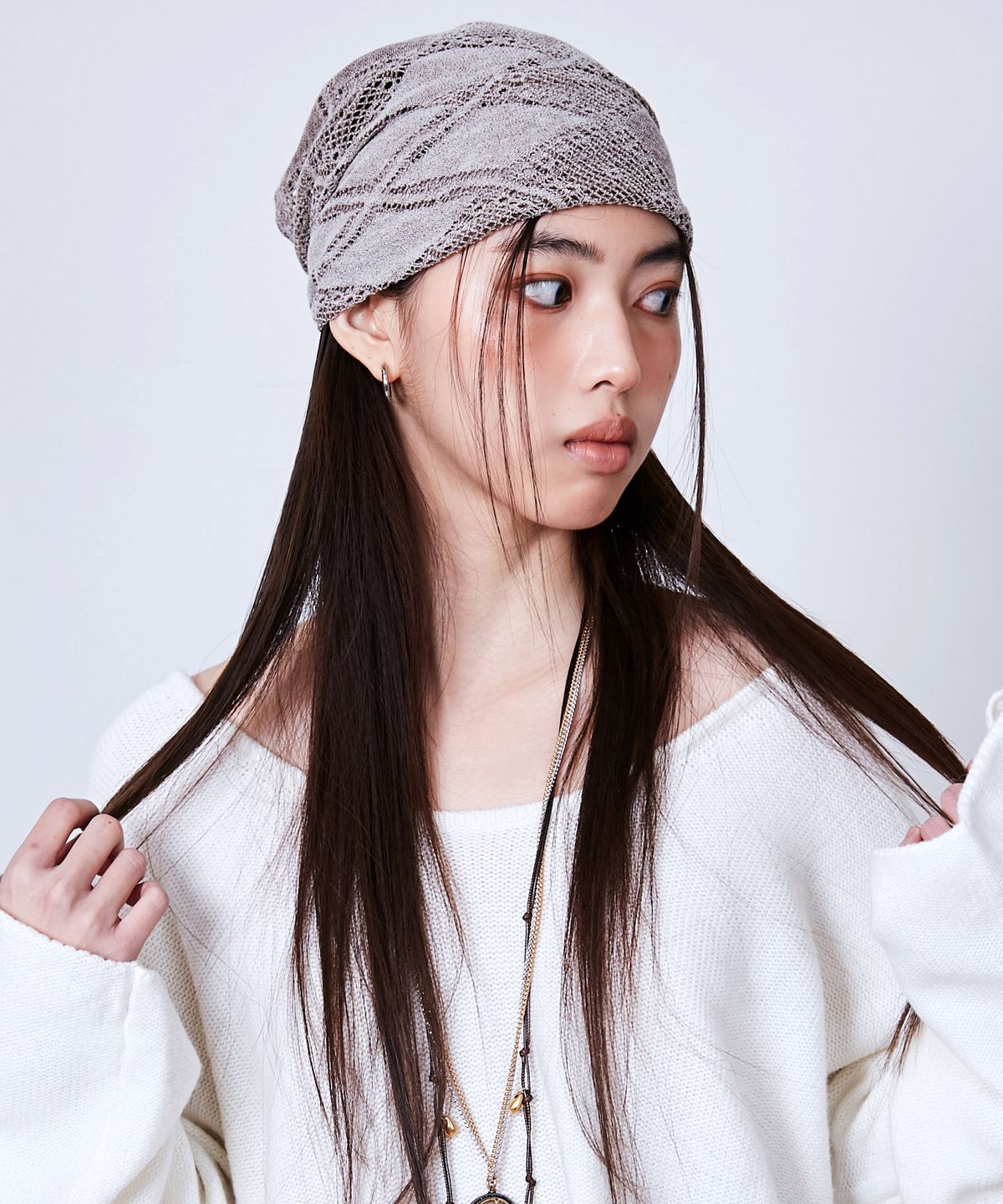 슬리피슬립(SLEEPYSLIP) PALMA BEIGE SCARF HAT