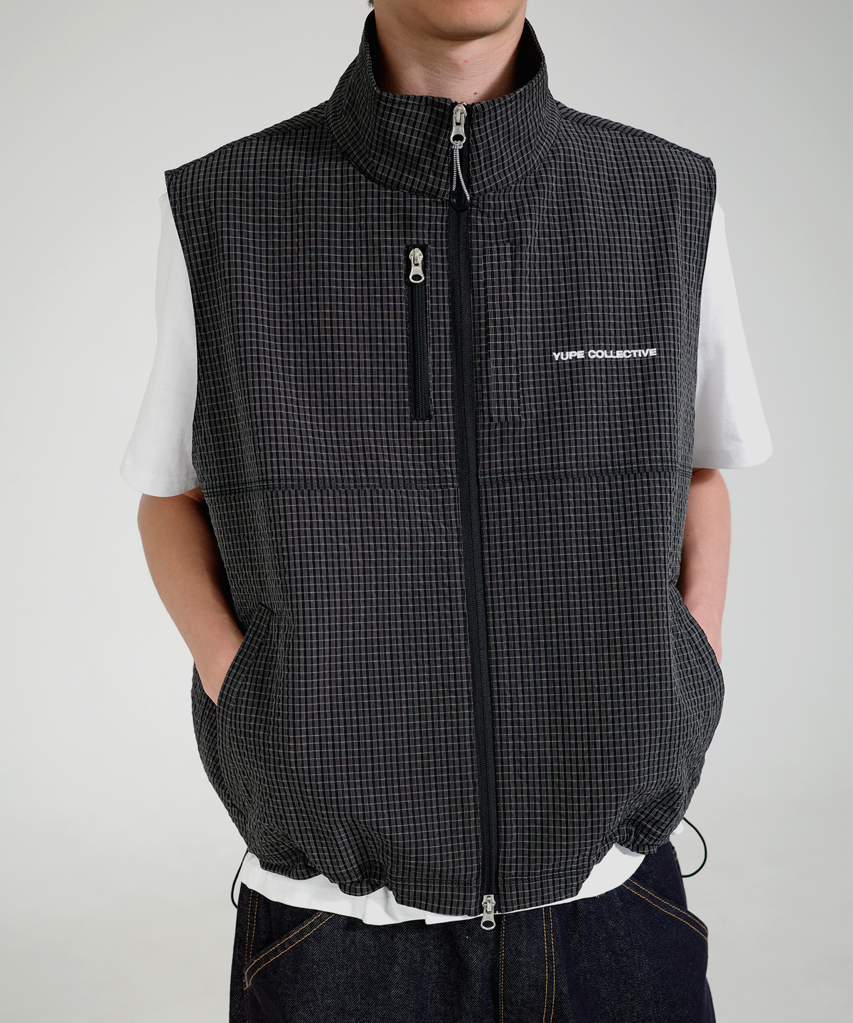 유프(YUPE) Comfy checkered vest