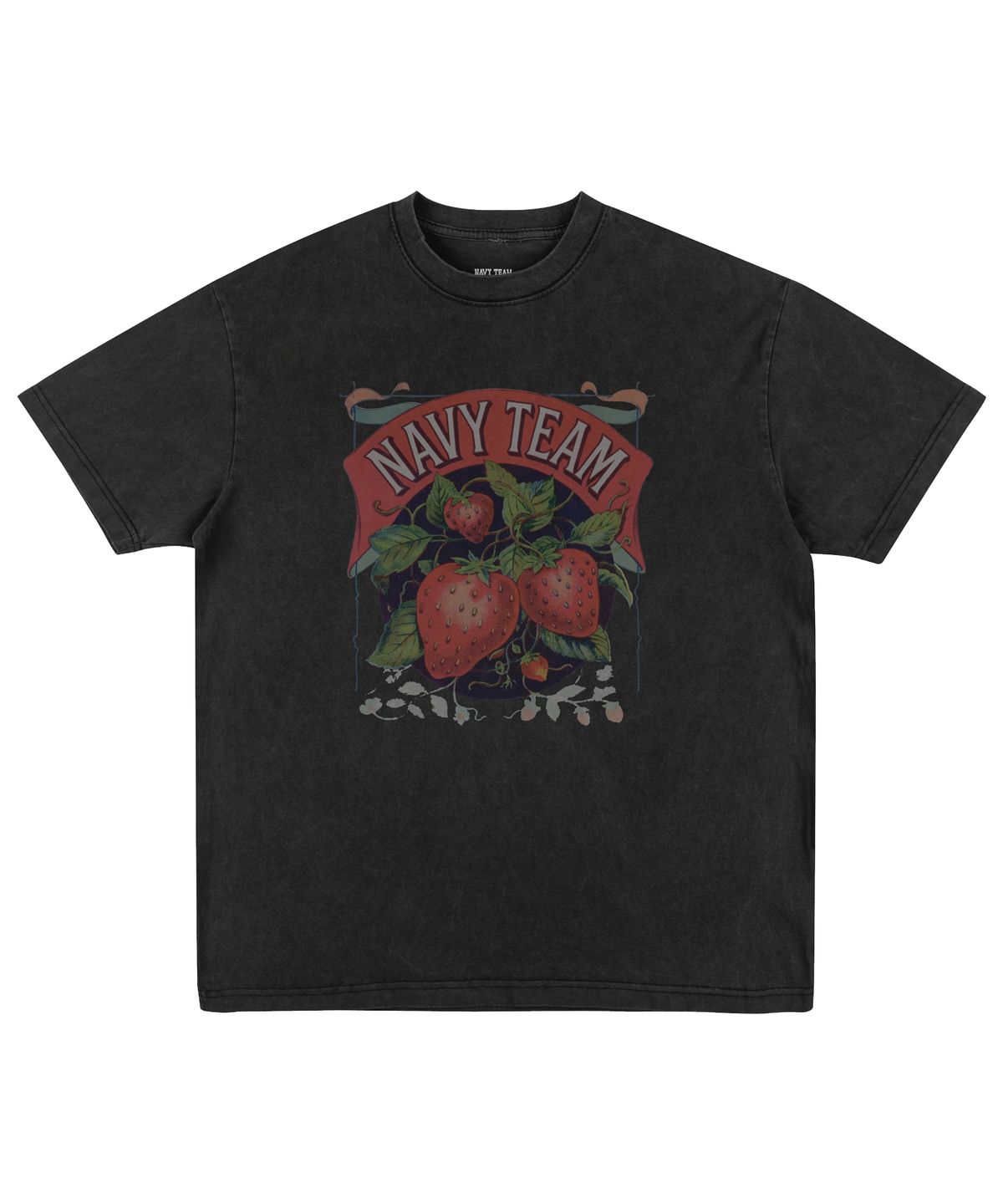 네이비팀(NAVYTEAM) Strawberry 피그먼트 반팔 티셔츠(4color)