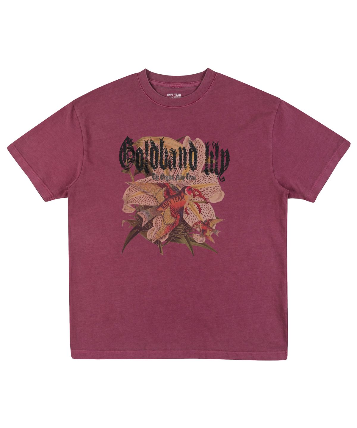 네이비팀(NAVYTEAM) Goldband lily 피그먼트 반팔 티셔츠(4color)