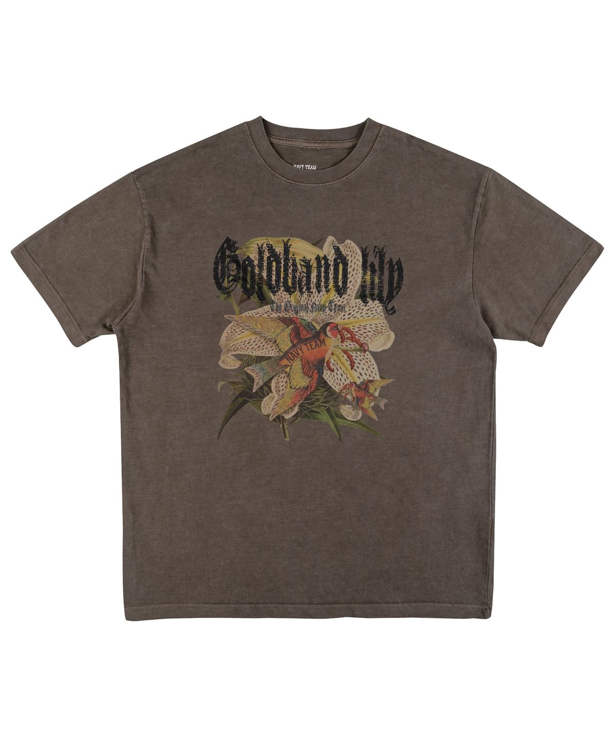 네이비팀(NAVYTEAM) Goldband lily 피그먼트 반팔 티셔츠(4color)