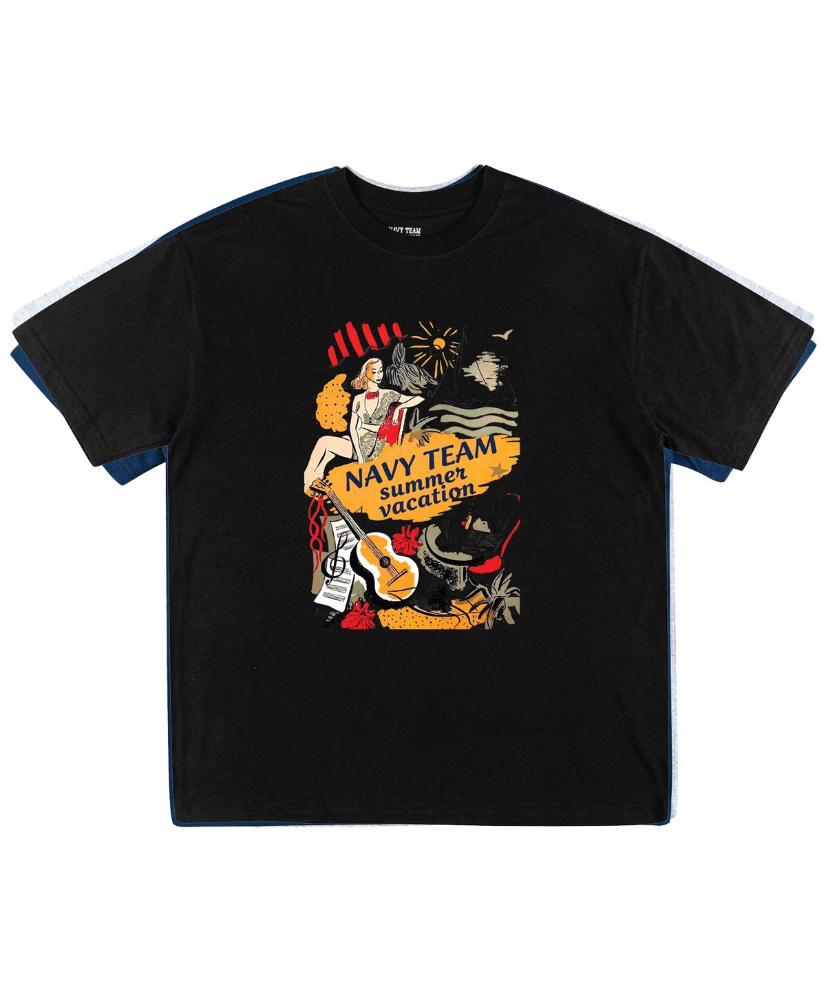 네이비팀(NAVYTEAM) Summer Vacation 반팔 티셔츠(4color)