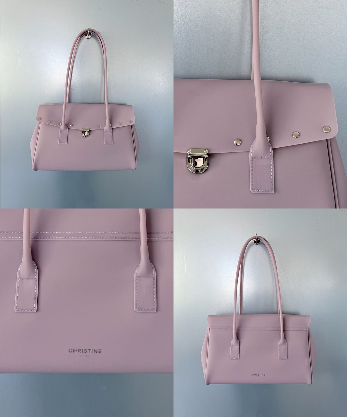 크리스틴프로젝트(CHRISTINE PROJECT) [선글라스 백참 증정]STUD JELLY SHOULDER BAG(TARO MILK TEA)