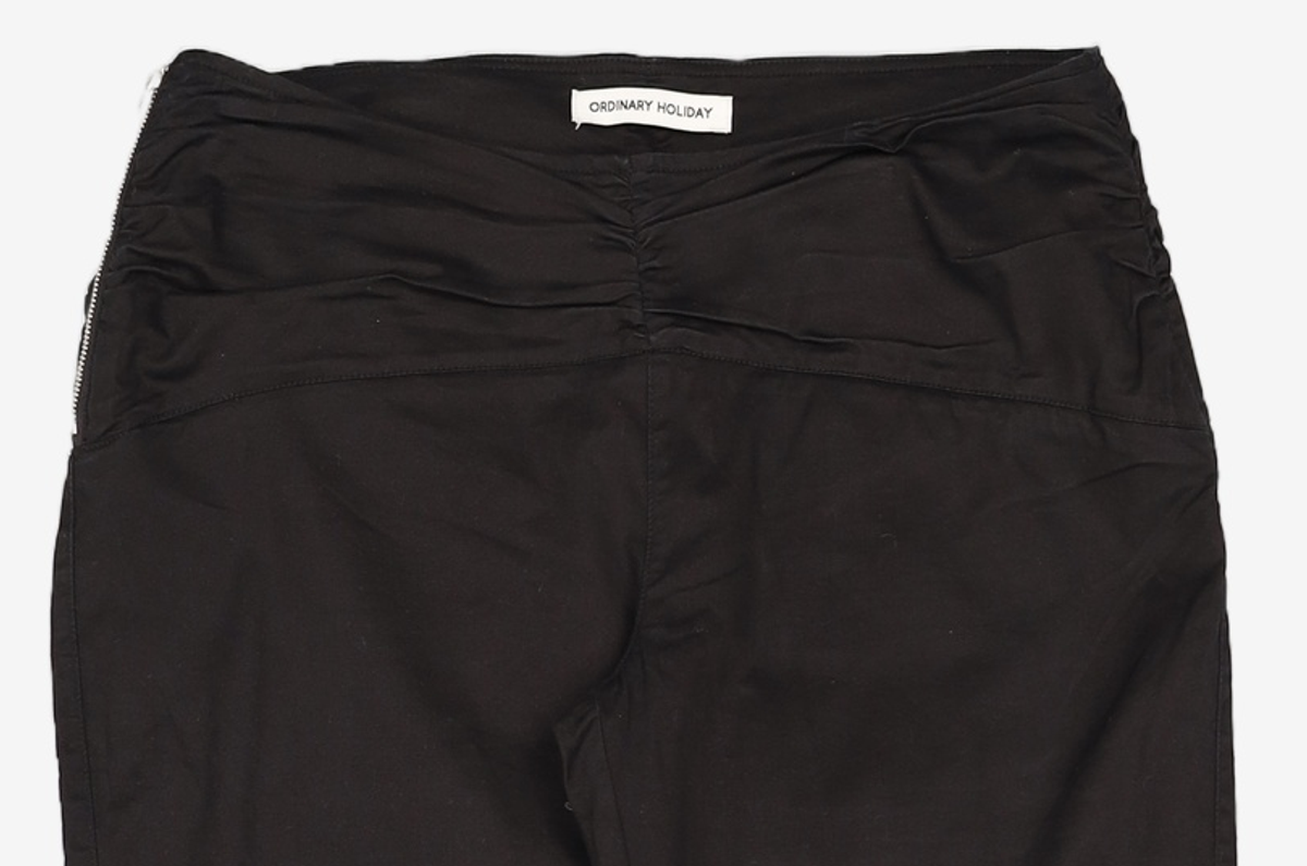 오디너리 홀리데이(ORDINARY HOLIDAY) SHIRRING WAIST BOOTCUT PANTS [BLACK] OMM