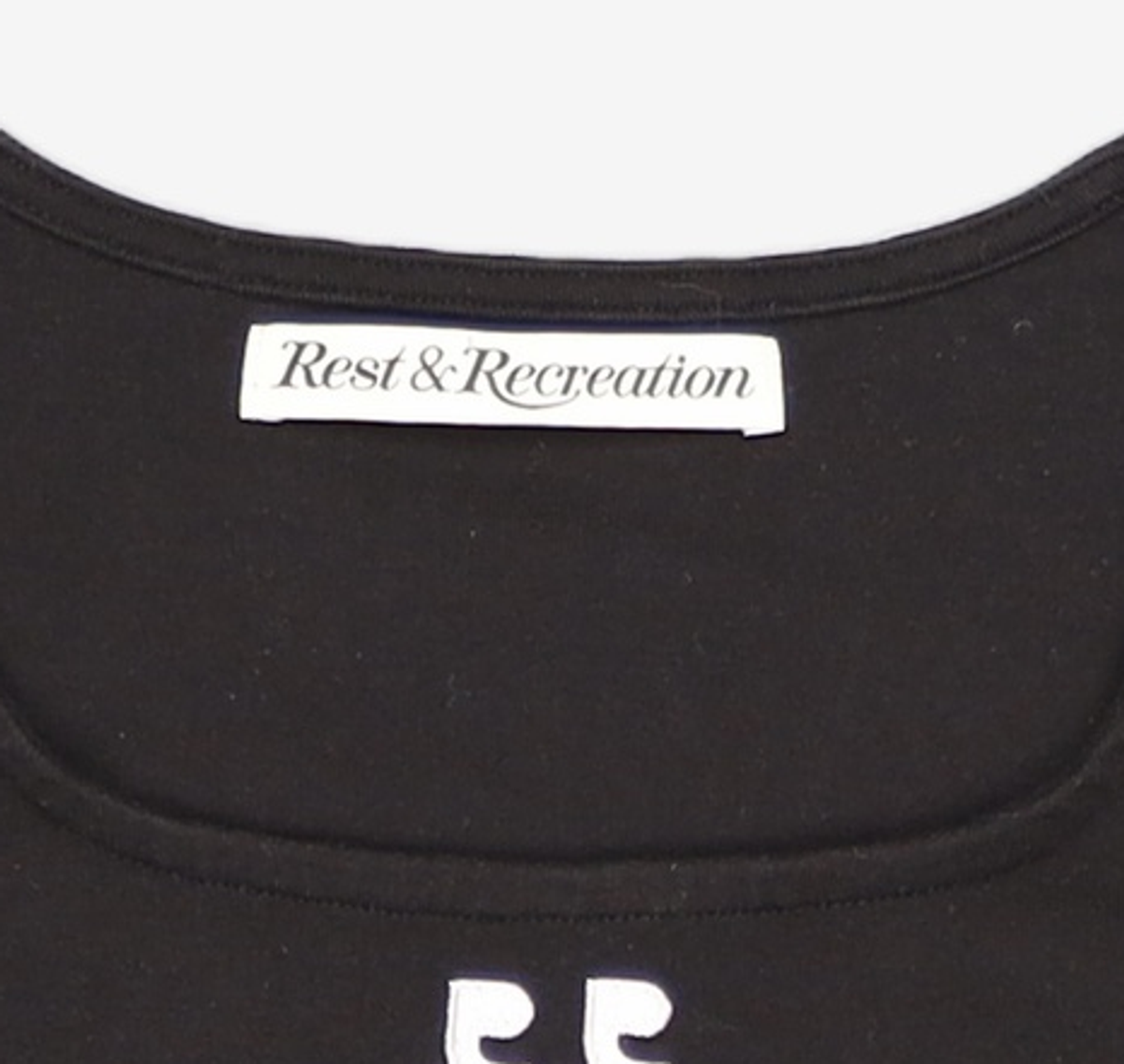 레스트앤레크레이션(REST&RECREATION) RR SQUARE NECK TOP - BLACK ONE SIZE