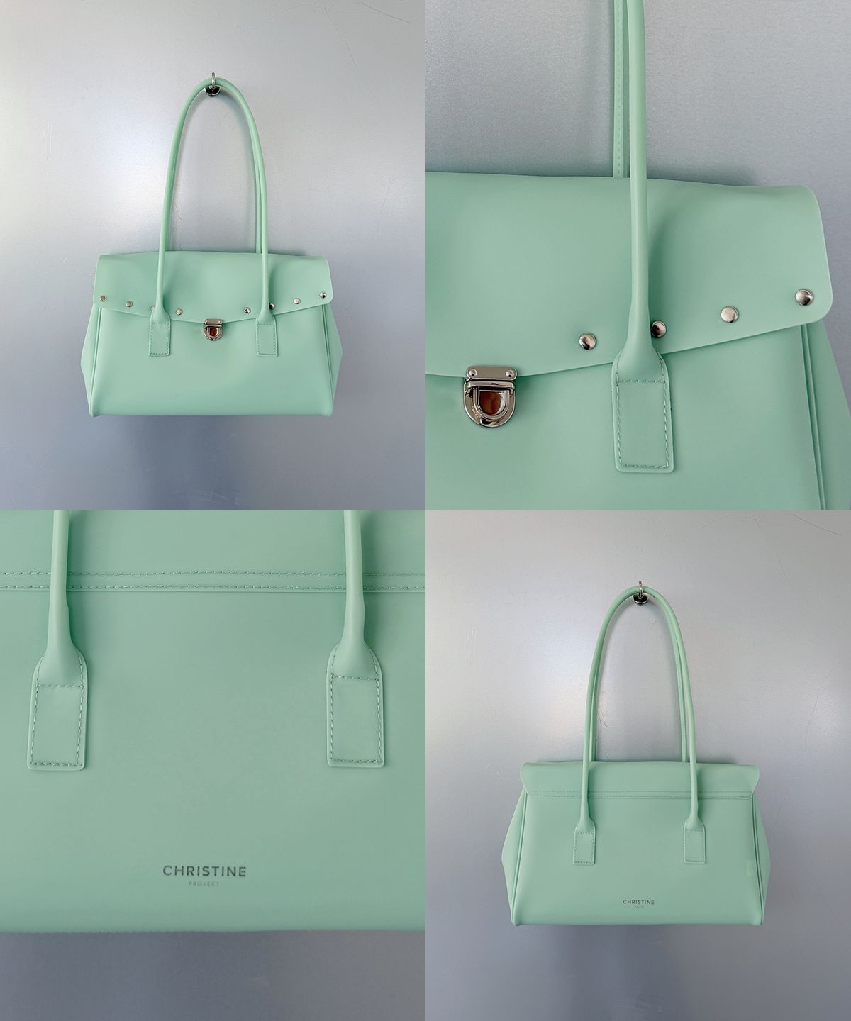 크리스틴프로젝트(CHRISTINE PROJECT) [선글라스 백참 증정]STUD JELLY SHOULDER BAG(MINT)