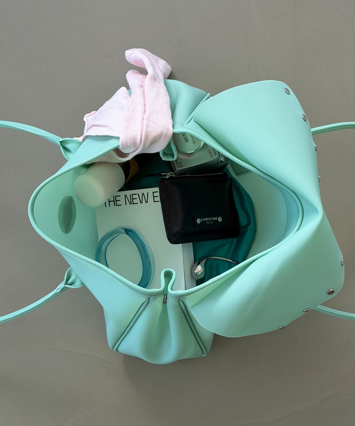 크리스틴프로젝트(CHRISTINE PROJECT) [선글라스 백참 증정]STUD JELLY SHOULDER BAG(MINT)