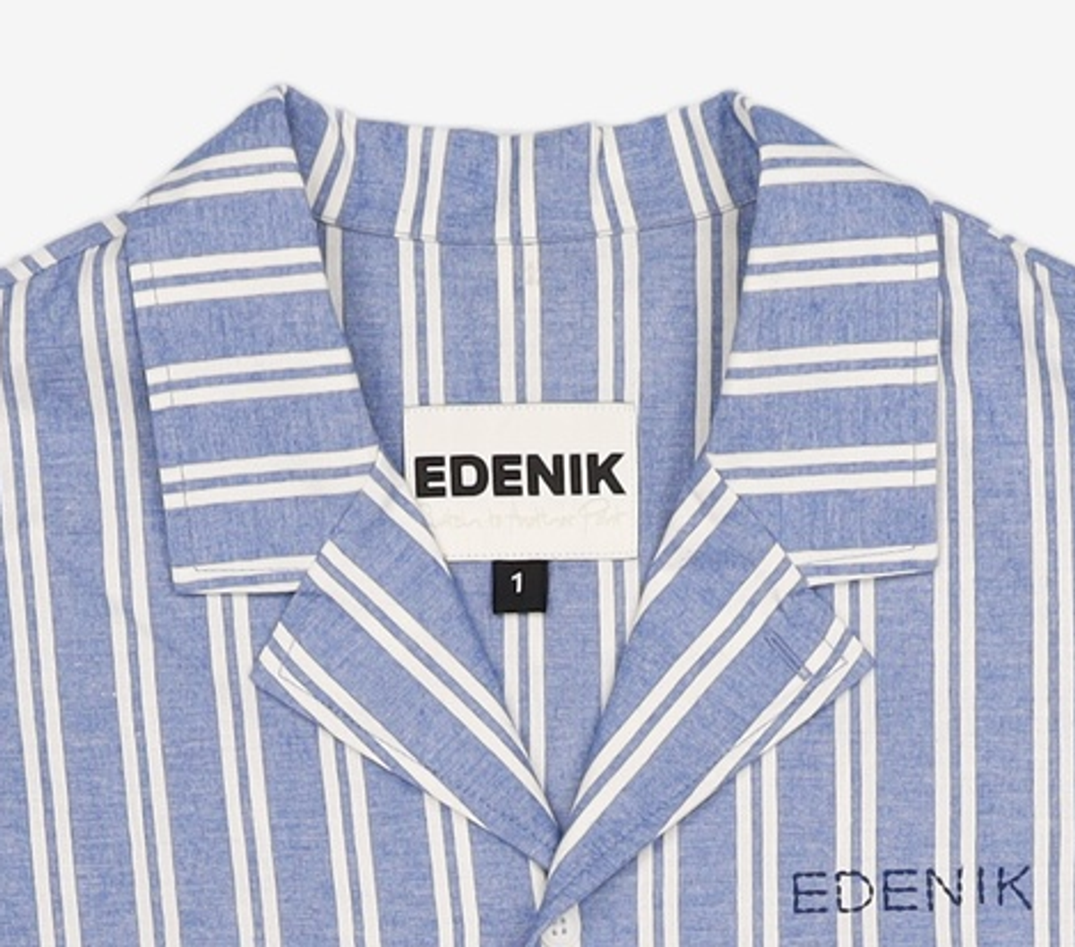 에데닉(EDENIK) EZS3BL01SB 리조트 스트라이프 파자마 반팔 셔츠(스카이 블루) 1