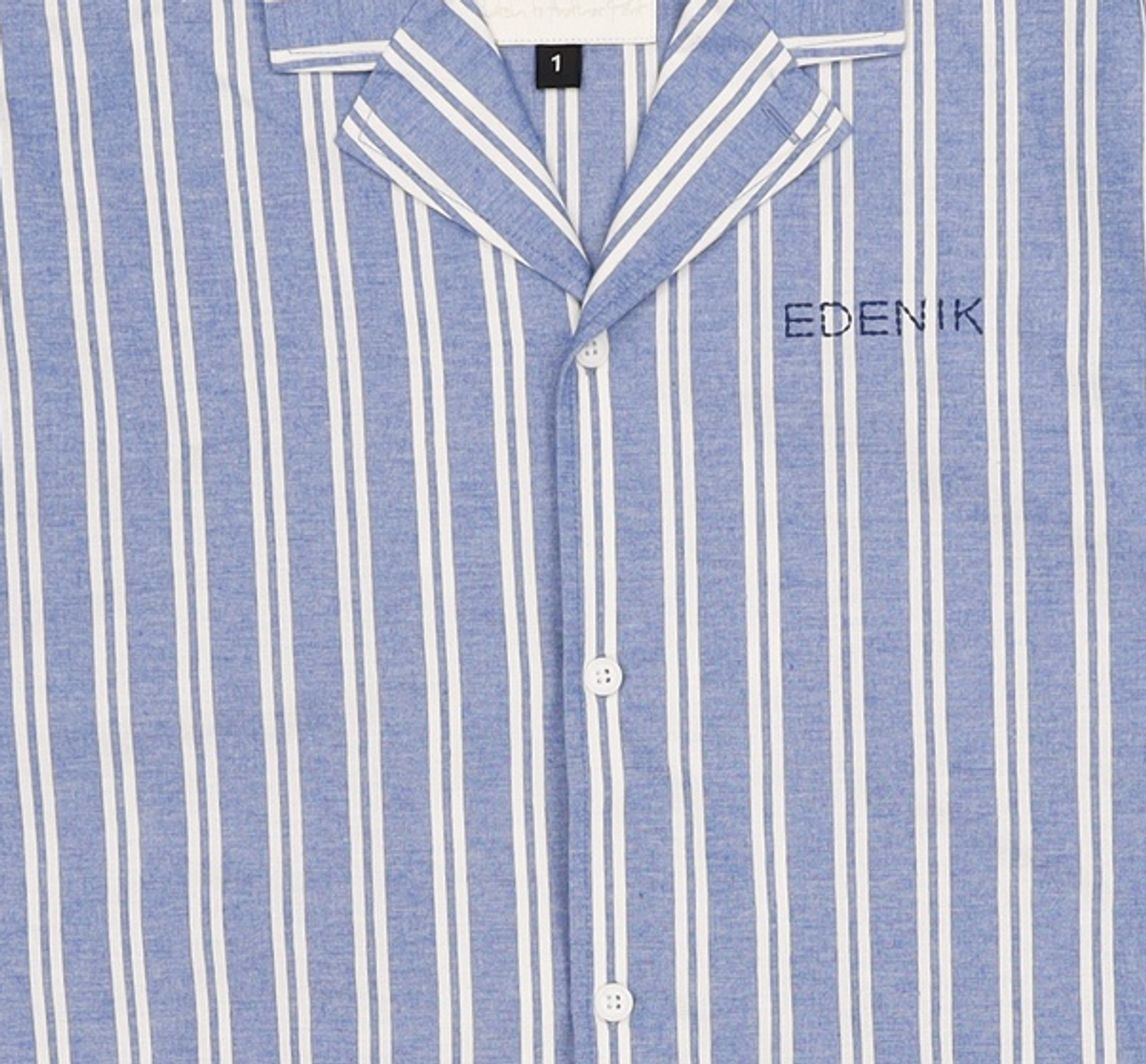 에데닉(EDENIK) EZS3BL01SB 리조트 스트라이프 파자마 반팔 셔츠(스카이 블루) 1
