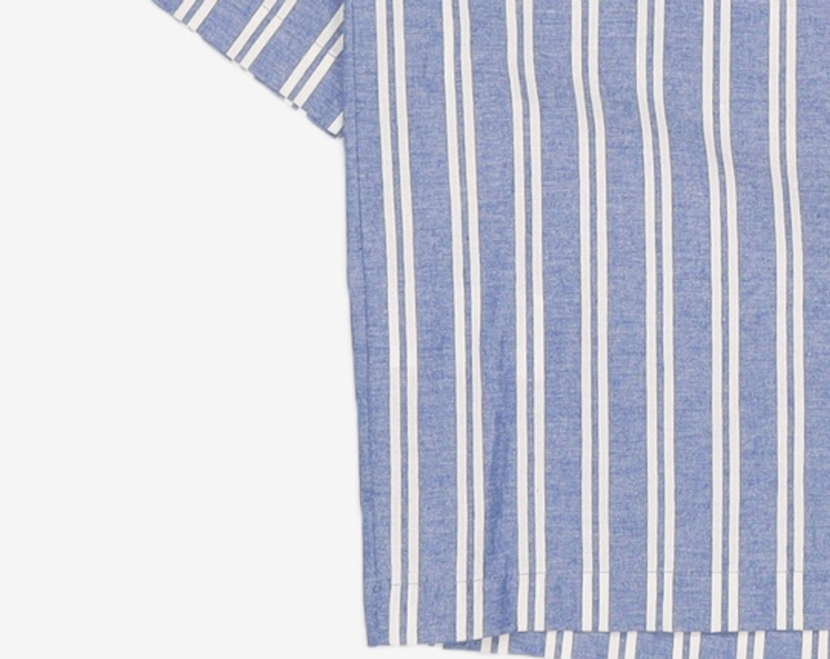 에데닉(EDENIK) EZS3BL01SB 리조트 스트라이프 파자마 반팔 셔츠(스카이 블루) 1