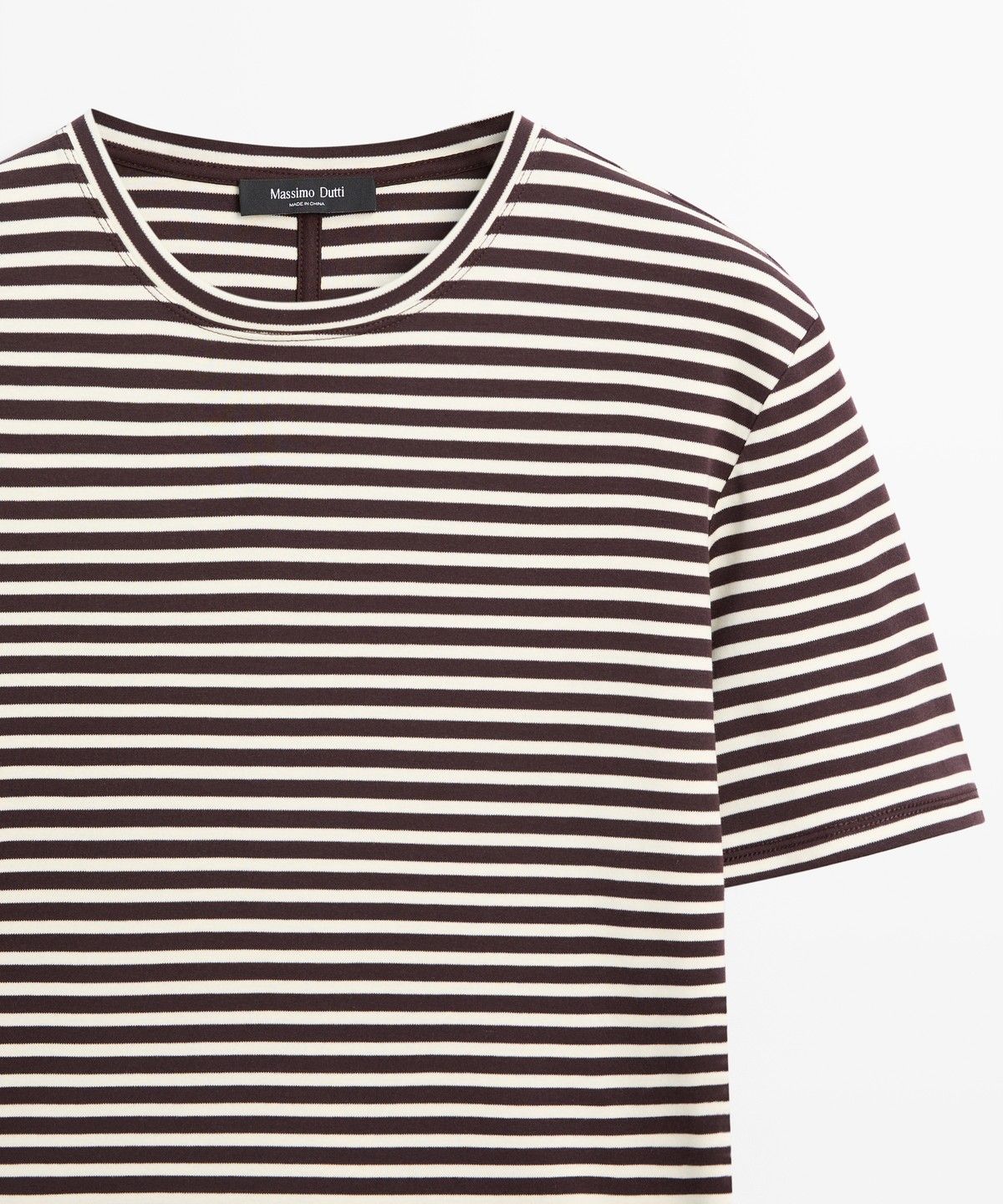 마시모두띠(MASSIMO DUTTI) 100% 코튼 스트라이프 반팔 티셔츠