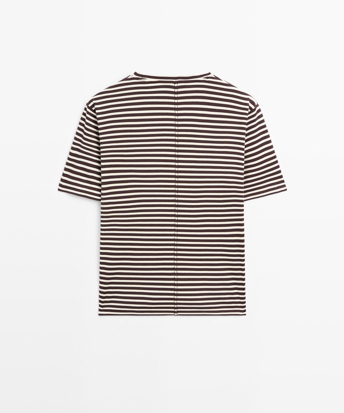 마시모두띠(MASSIMO DUTTI) 100% 코튼 스트라이프 반팔 티셔츠
