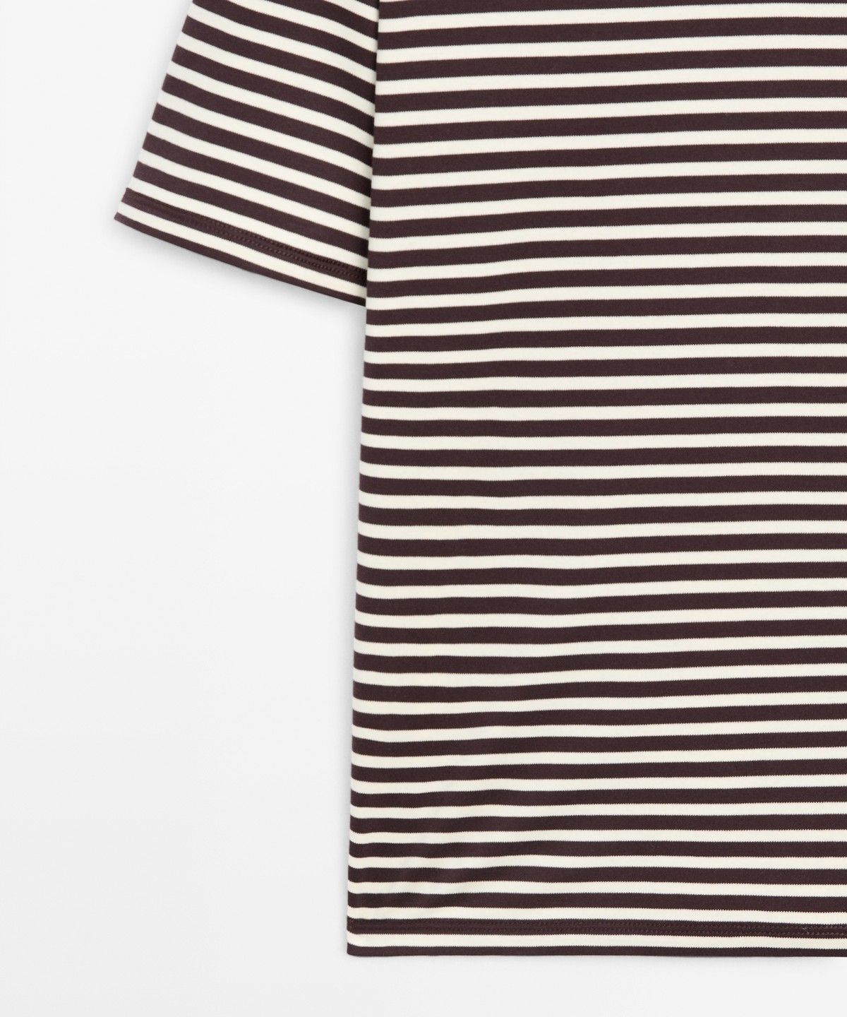 마시모두띠(MASSIMO DUTTI) 100% 코튼 스트라이프 반팔 티셔츠