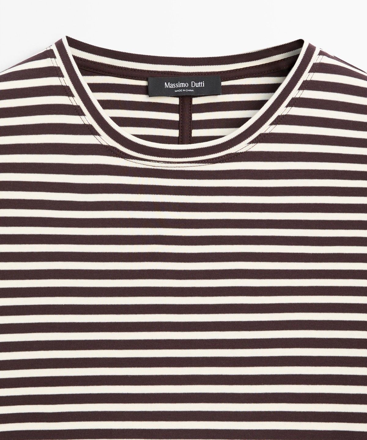 마시모두띠(MASSIMO DUTTI) 100% 코튼 스트라이프 반팔 티셔츠