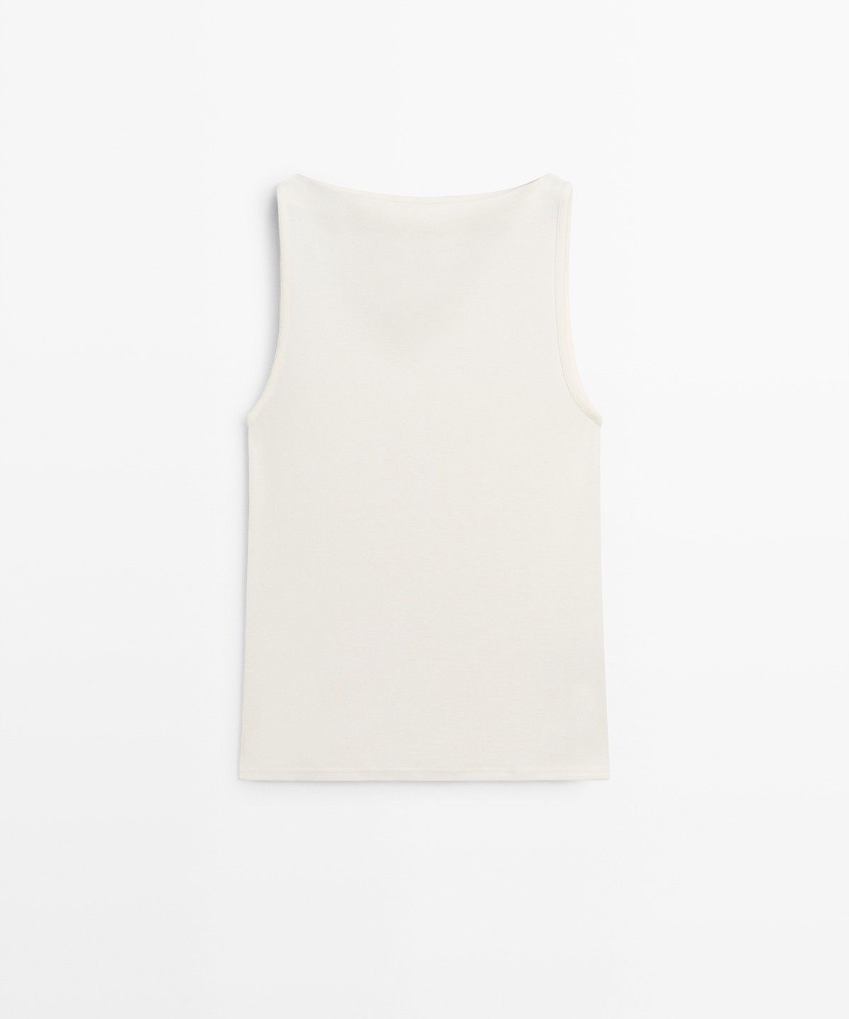 마시모두띠(MASSIMO DUTTI) 100% 코튼 일자 넥라인 티셔츠