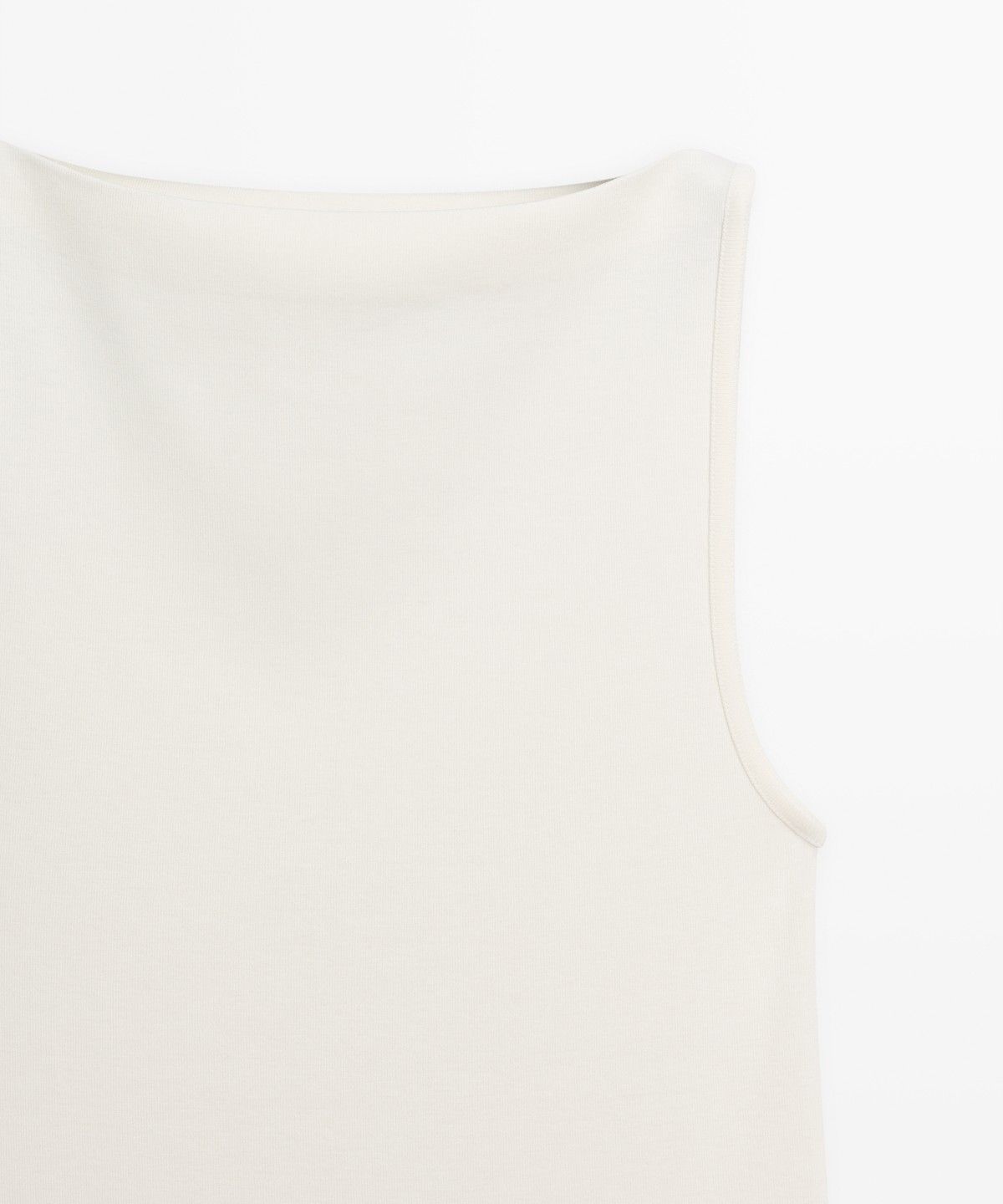 마시모두띠(MASSIMO DUTTI) 100% 코튼 일자 넥라인 티셔츠