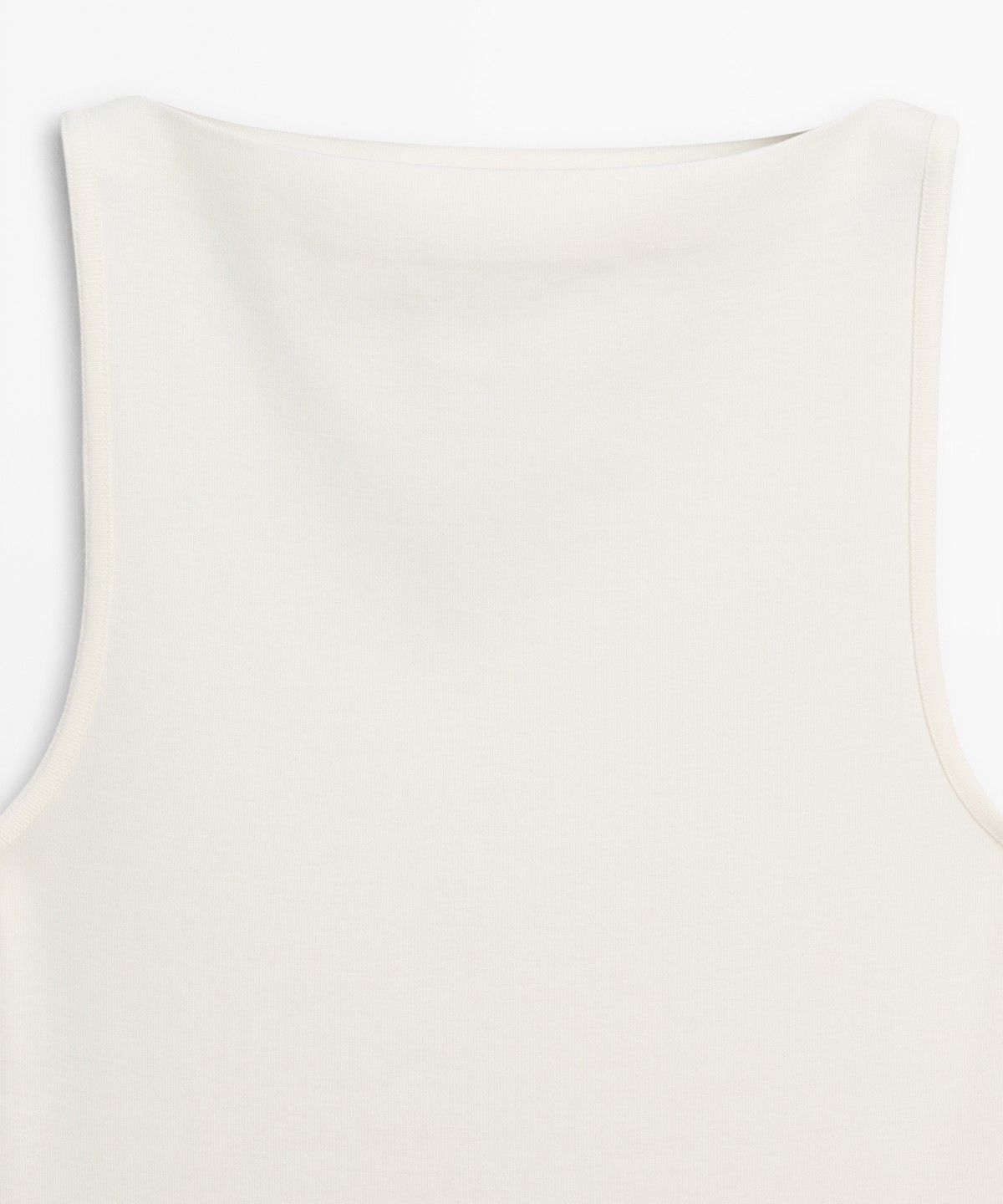 마시모두띠(MASSIMO DUTTI) 100% 코튼 일자 넥라인 티셔츠