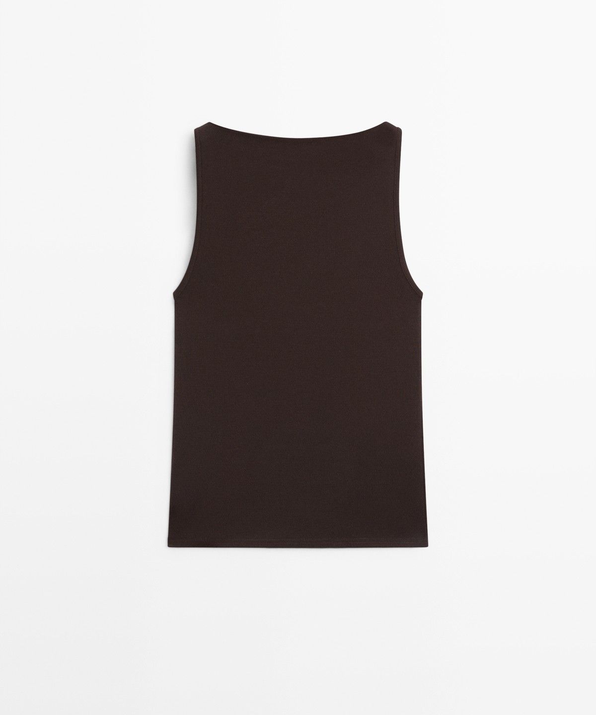 마시모두띠(MASSIMO DUTTI) 100% 코튼 일자 넥라인 티셔츠