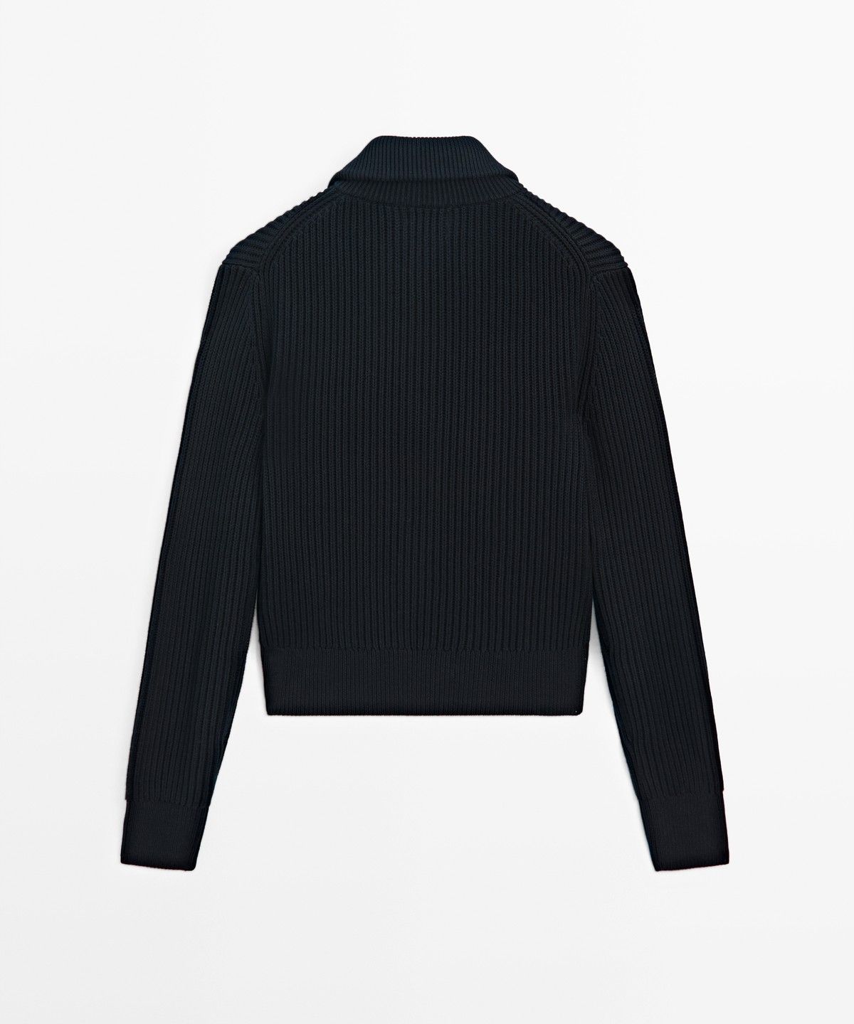 마시모두띠(MASSIMO DUTTI) 100% 코튼 칼라 디테일 니트 가디건