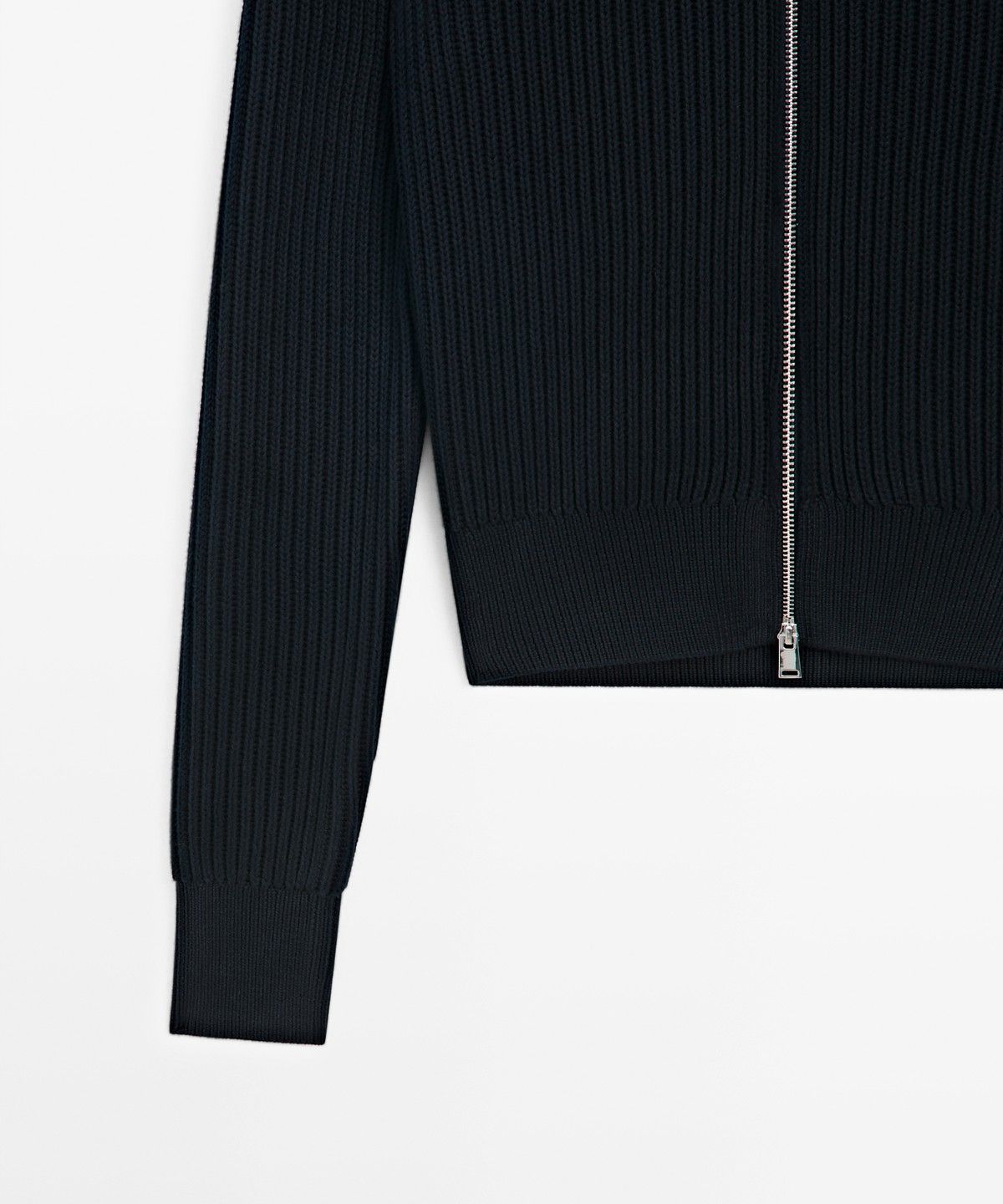 마시모두띠(MASSIMO DUTTI) 100% 코튼 칼라 디테일 니트 가디건