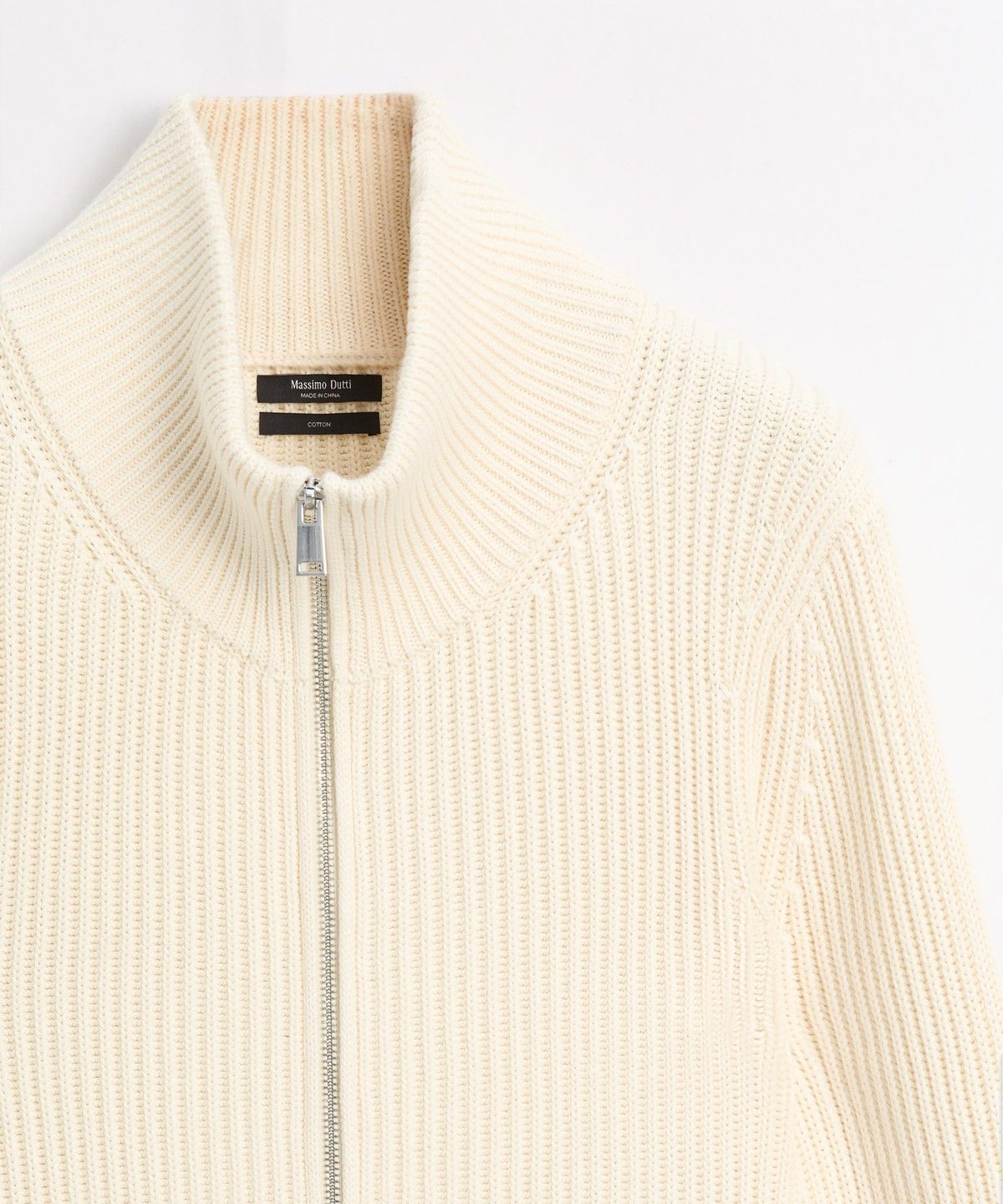 마시모두띠(MASSIMO DUTTI) 100% 코튼 펄 장식 니트 가디건