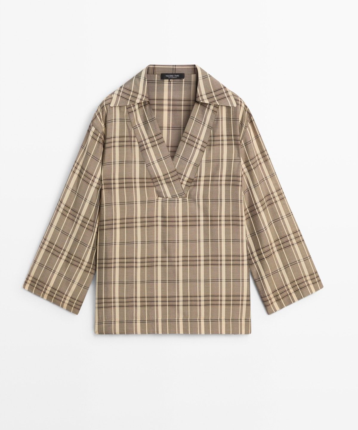 마시모두띠(MASSIMO DUTTI) 오버사이즈 체크 폴로 셔츠