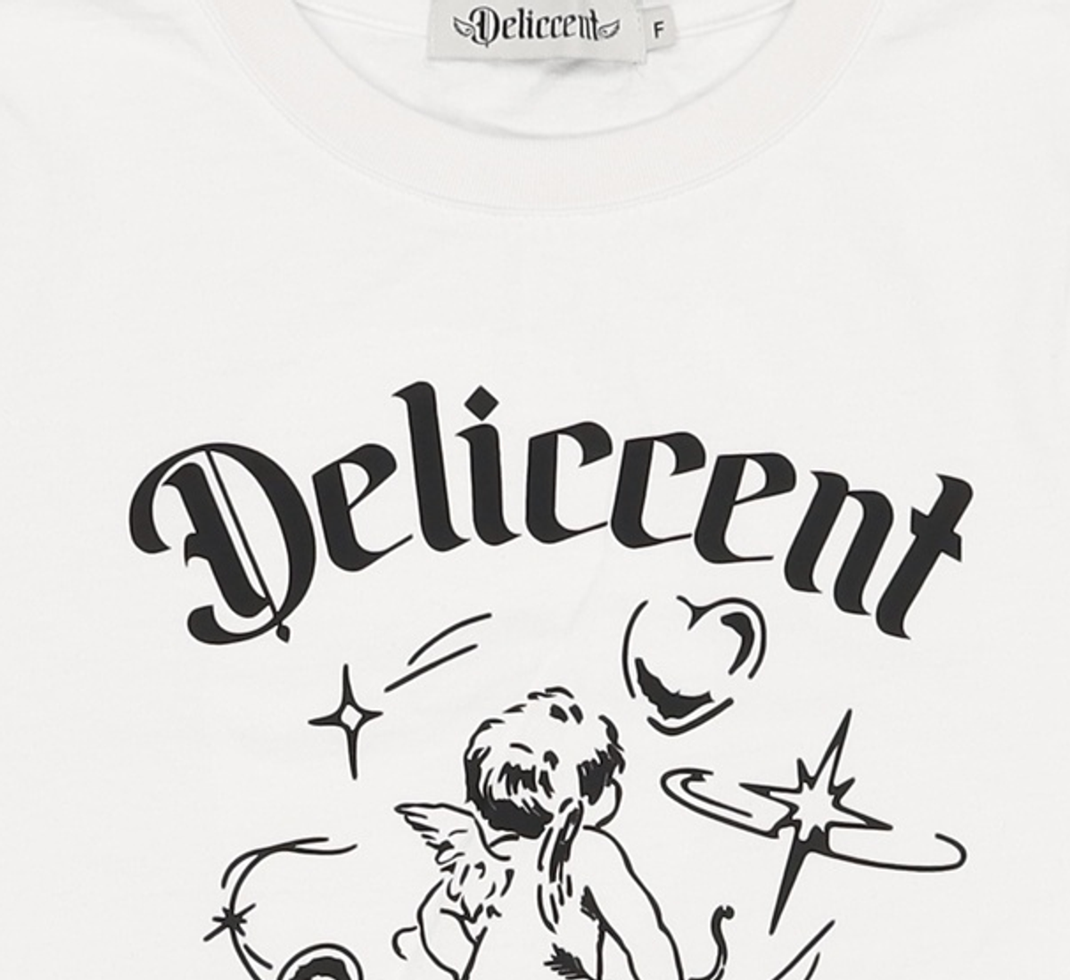 델리센트(DELICCENT) 시그니처 크롭 티셔츠 [WHITE] FREE