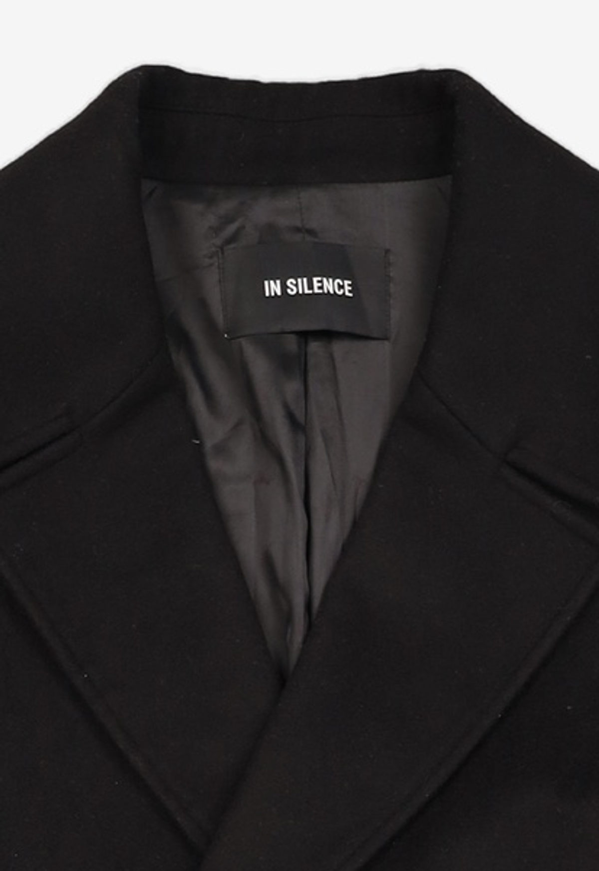 인사일런스(INSILENCE) 더블 브레스티드 캐시미어 코트 BLACK FREE
