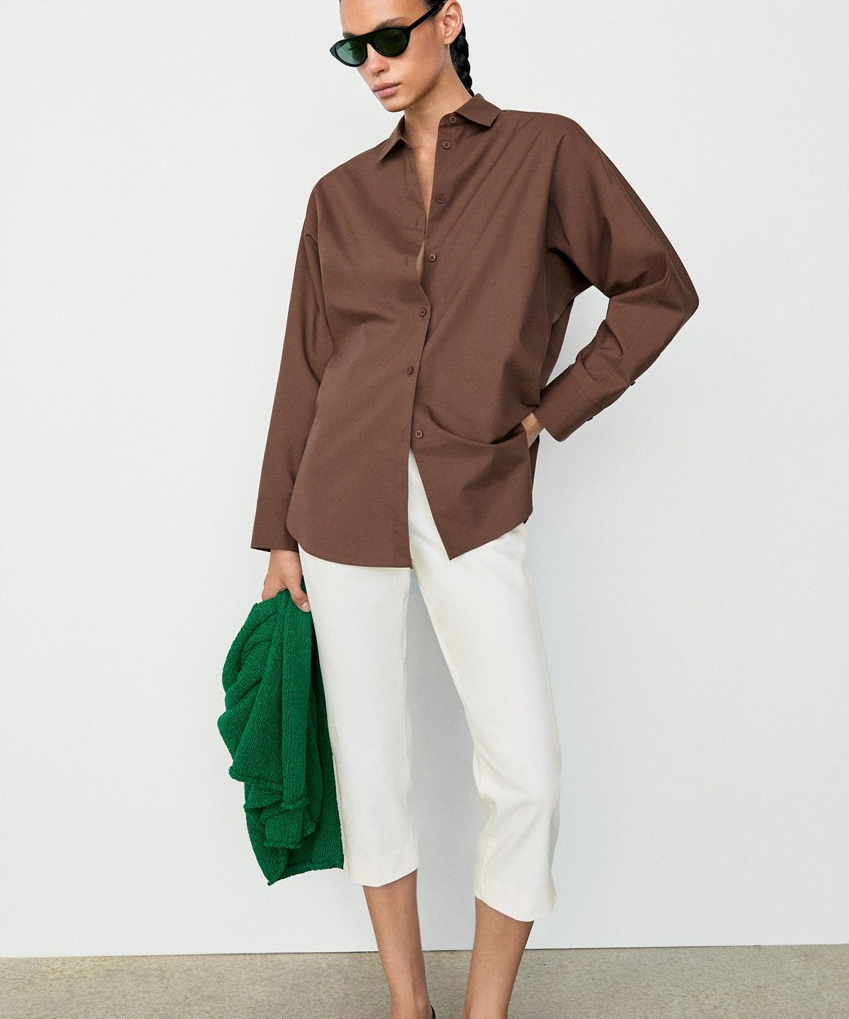 마시모두띠(MASSIMO DUTTI) 코튼 포플린 셔츠