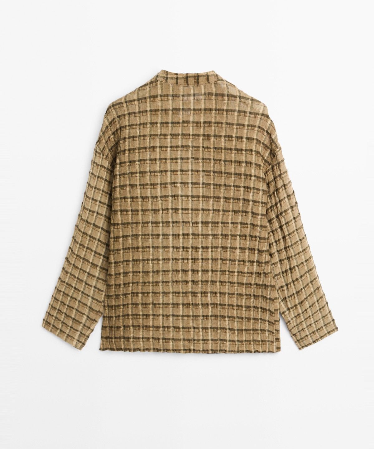 마시모두띠(MASSIMO DUTTI) 체크 디테일 플루이드 셔츠