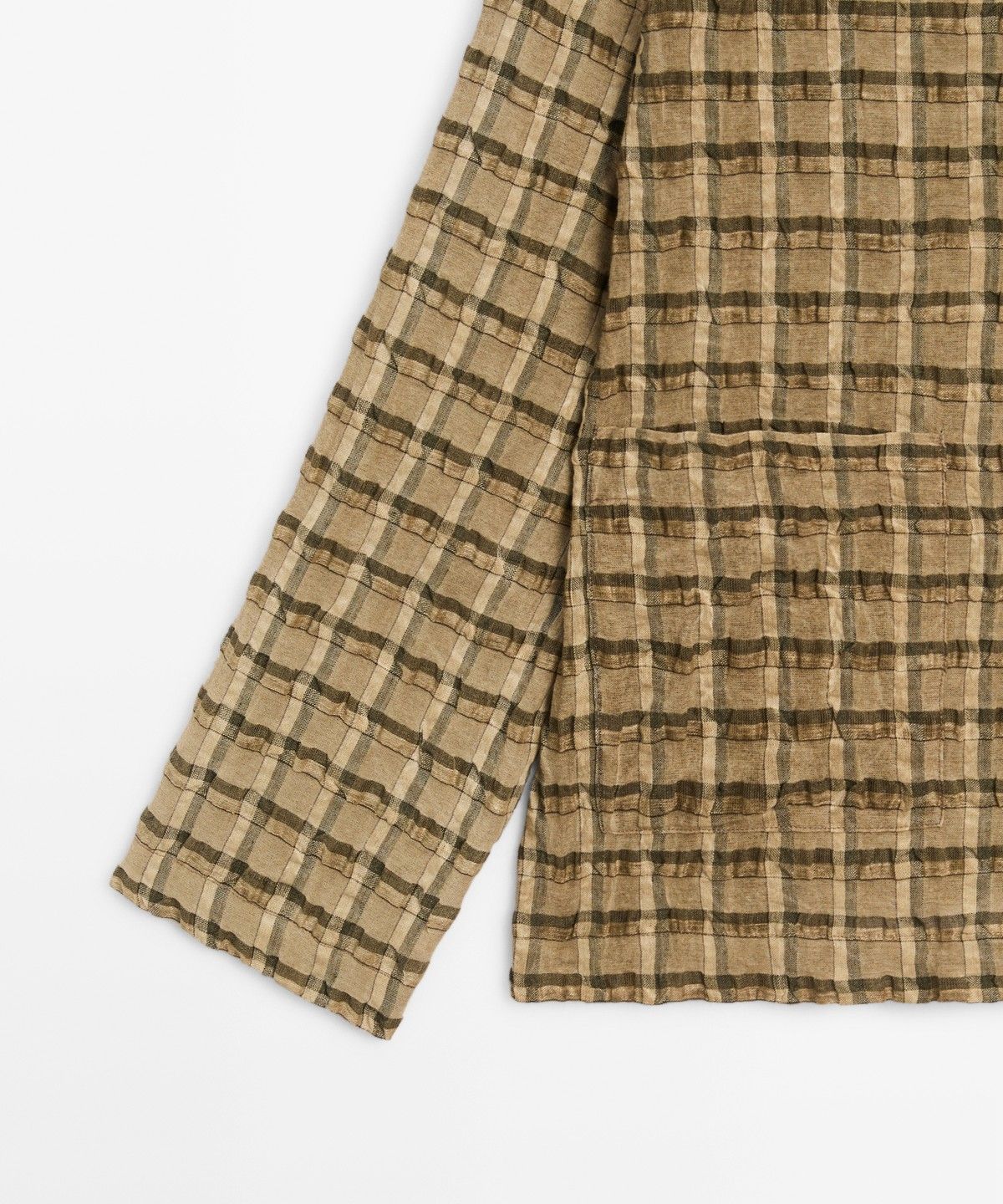 마시모두띠(MASSIMO DUTTI) 체크 디테일 플루이드 셔츠