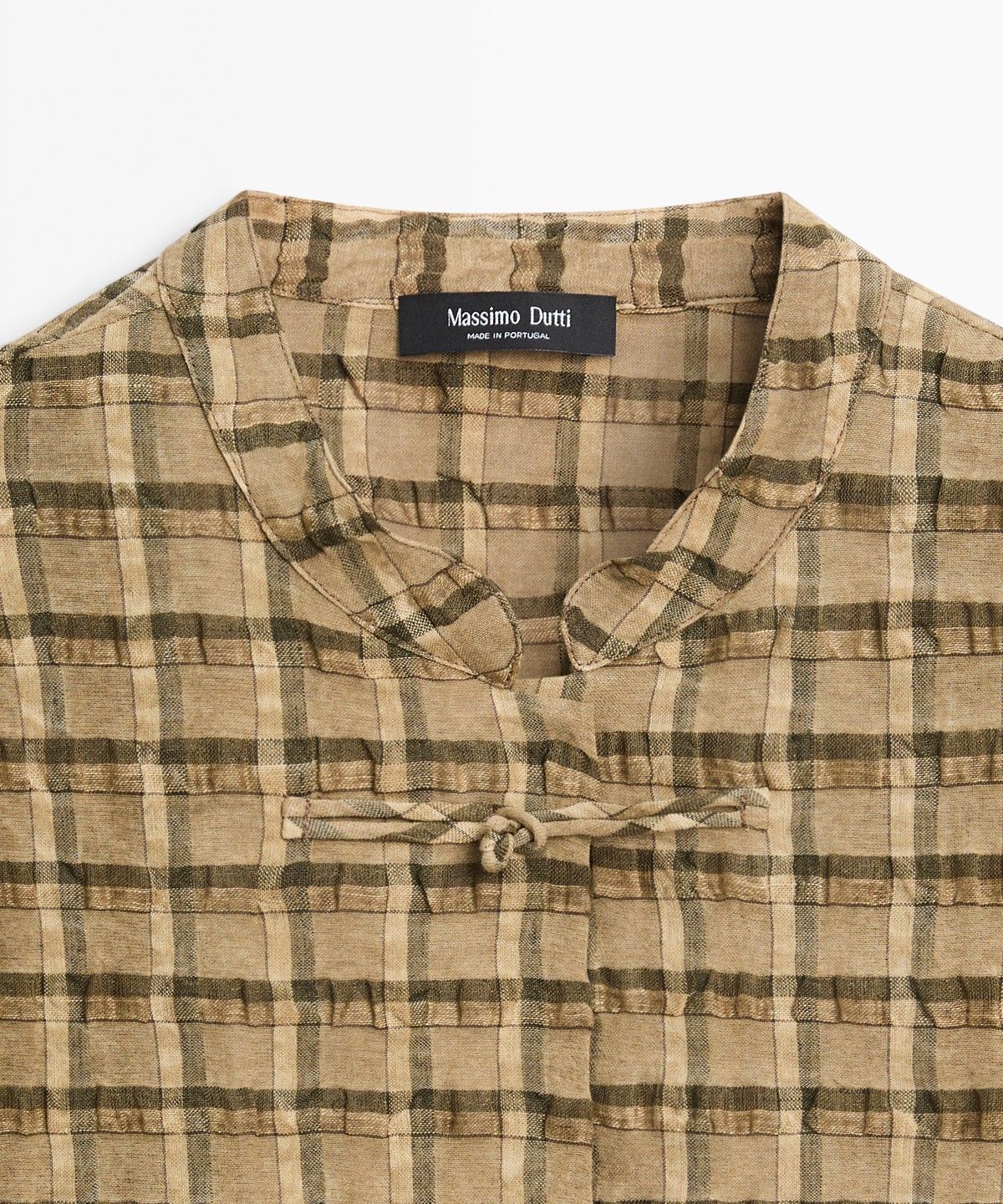 마시모두띠(MASSIMO DUTTI) 체크 디테일 플루이드 셔츠
